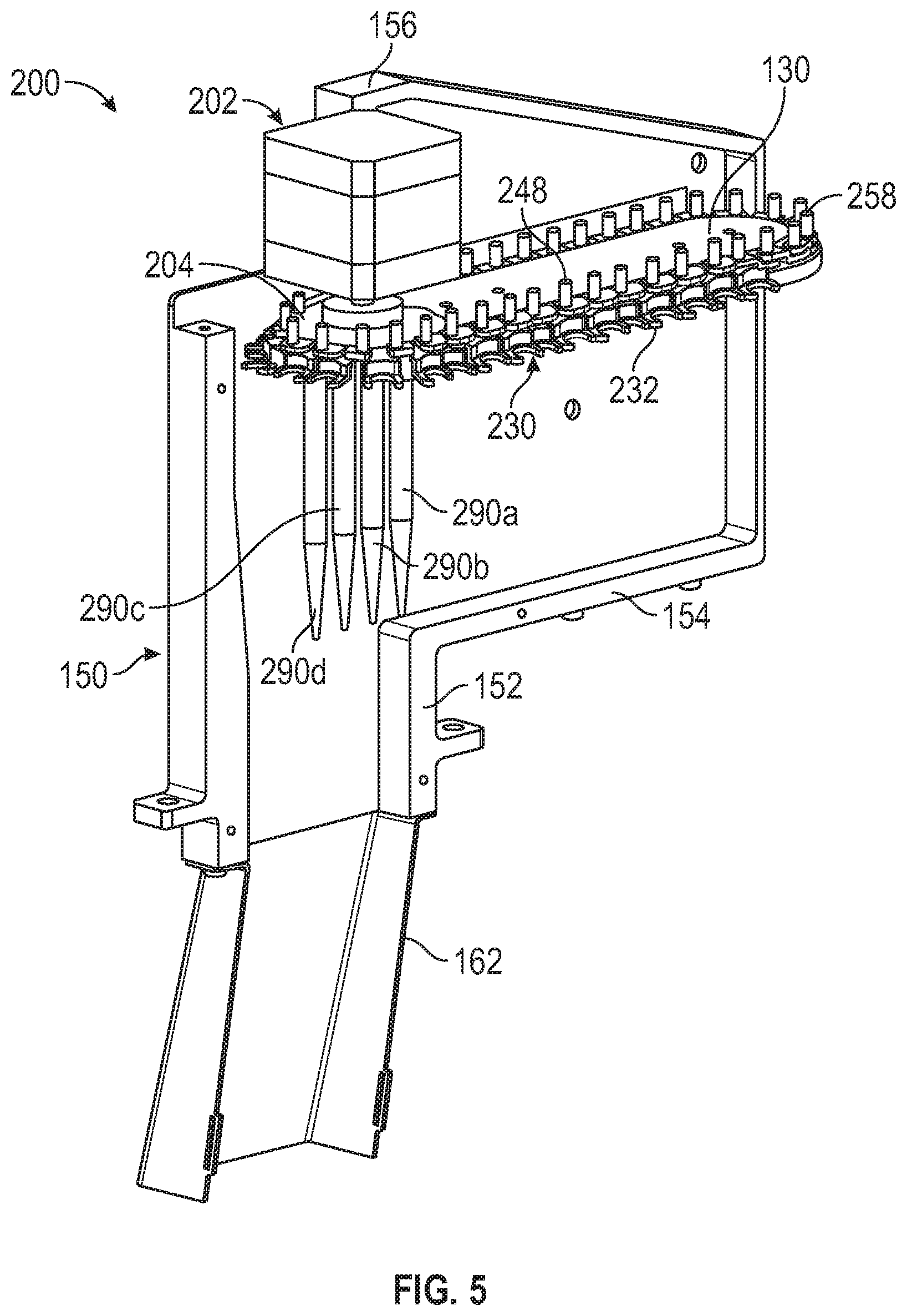 Patent US12332264 Figure 5 – Disposable pipette tip management