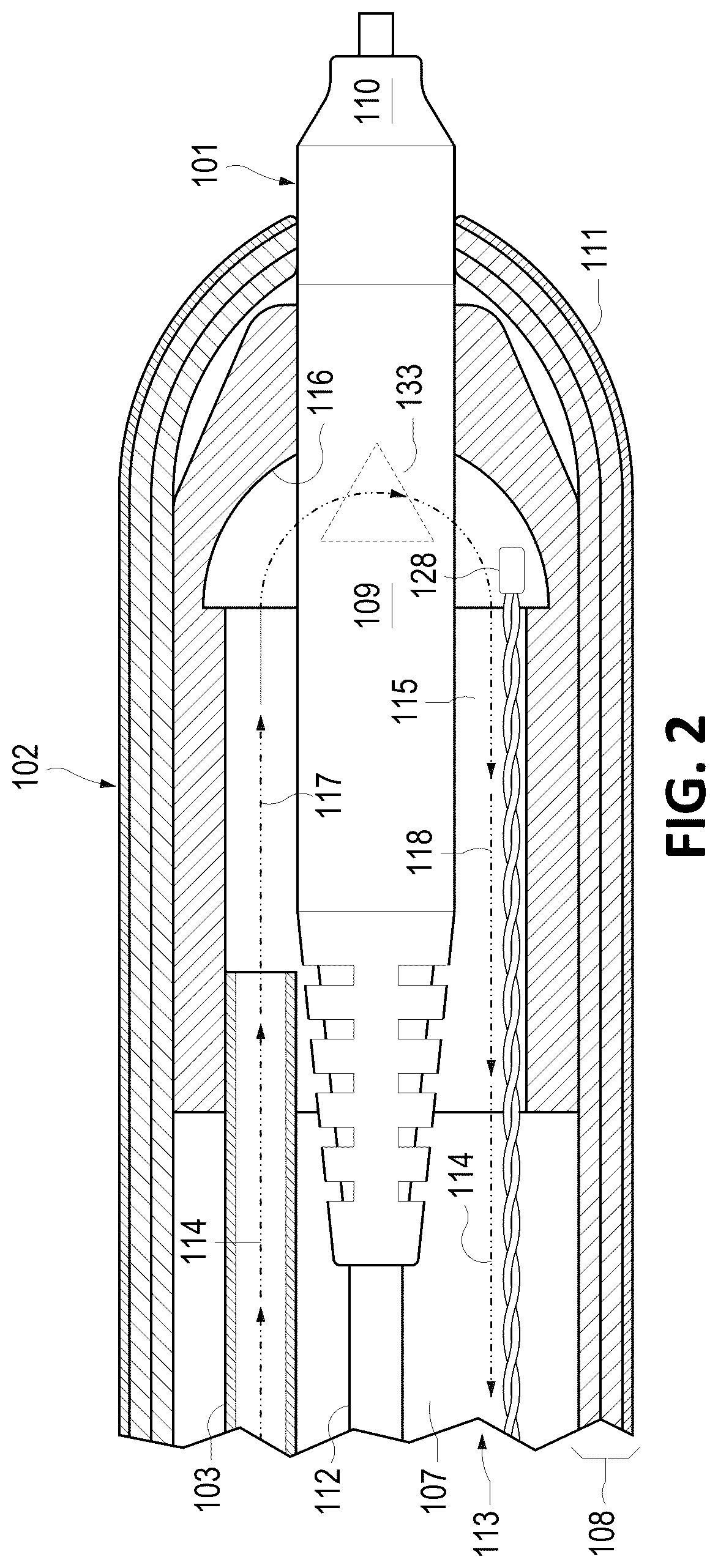 Patent US12332277 Figure 2 – Thermal management system for a test-and-measurement probe