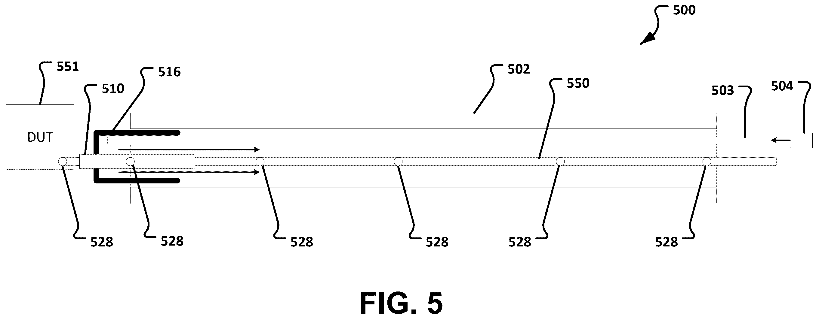 Patent US12332277 Figure 5 – Thermal management system for a test-and-measurement probe