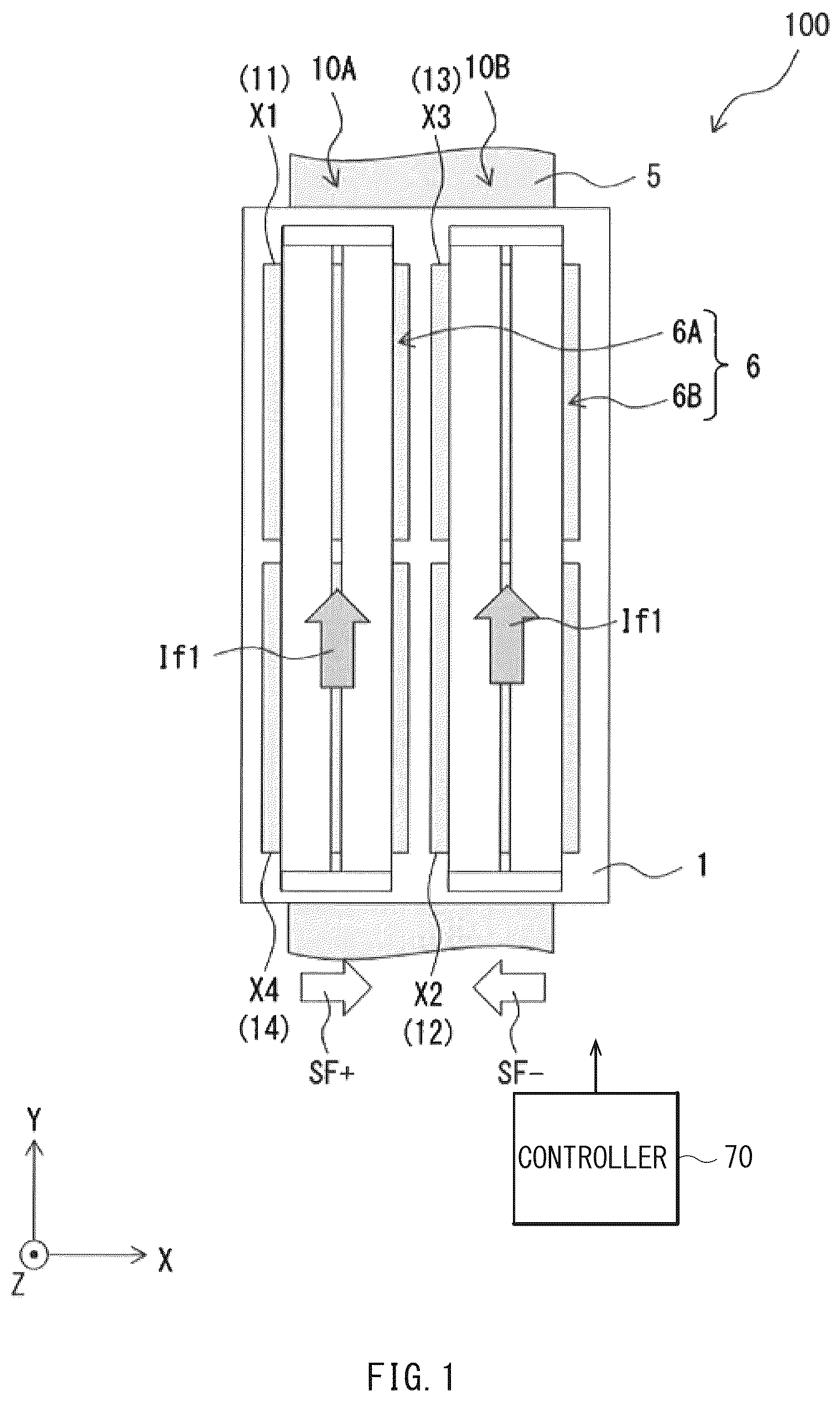Patent US12332282 Figure 1 – Magnetic field detection apparatus and current detection apparatus