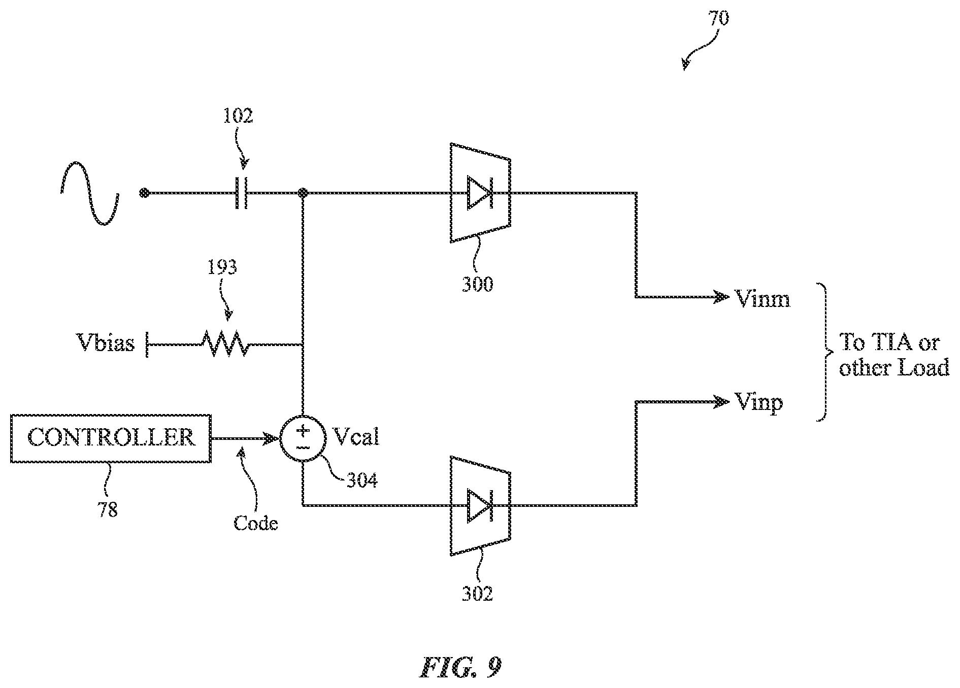 Patent US12332287 Figure 7 – Radio-frequency power detector with transimpedance amplifier and input offset mitigation