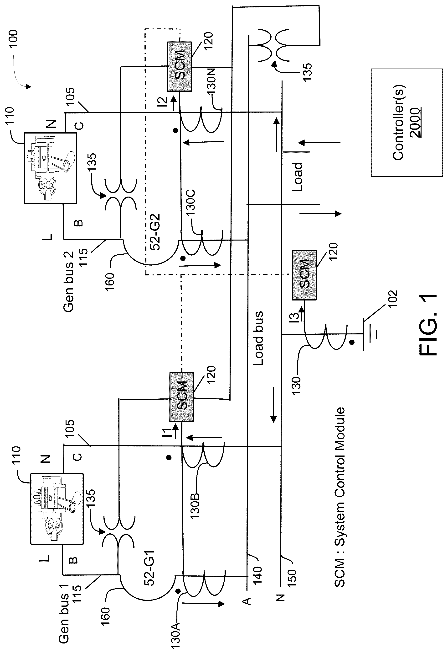 Patent US12332292 — System for locating power faults based on a direction of current flow — Figure 1