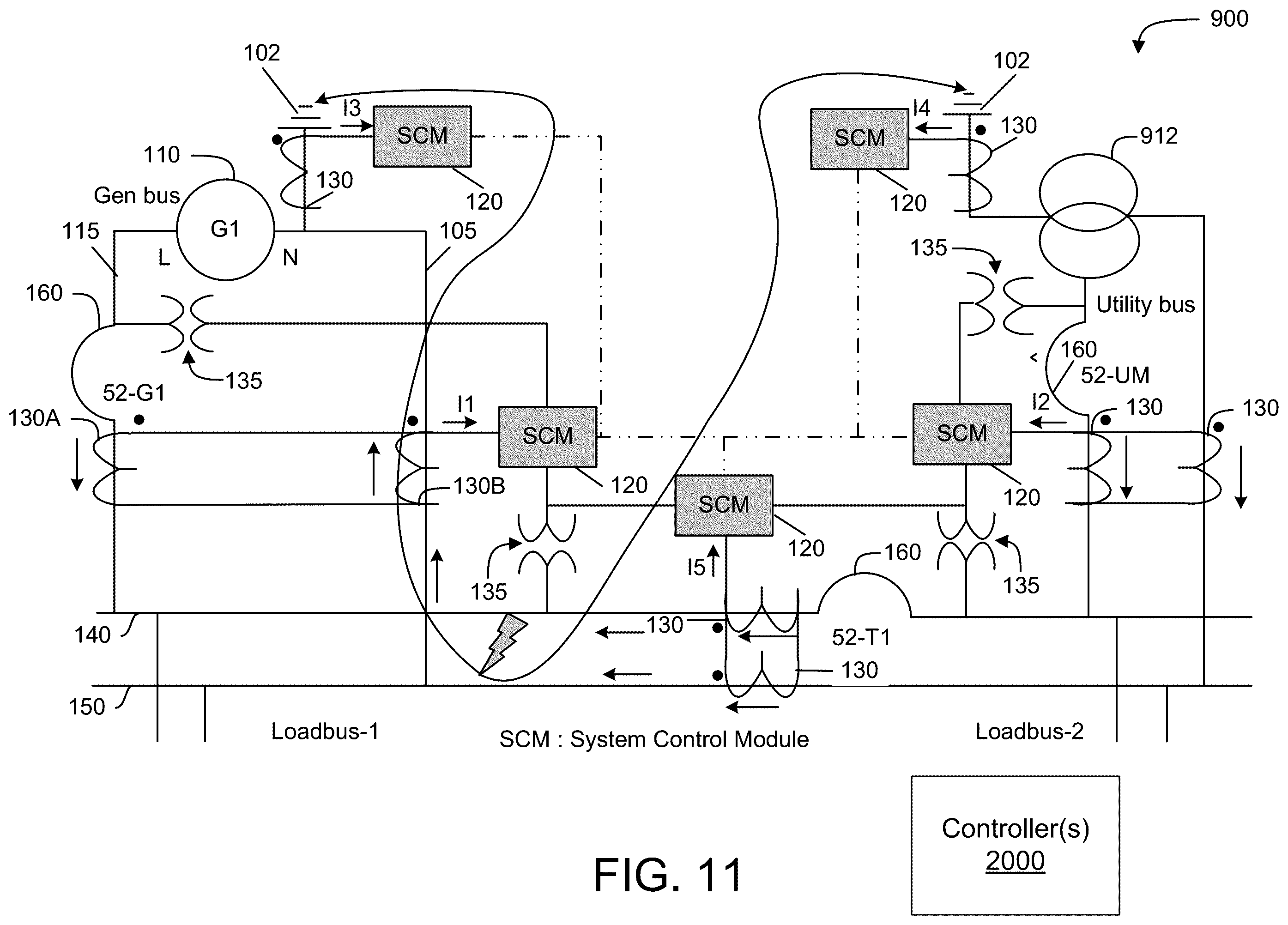 Patent US12332292 Figure 11 – System for locating power faults based on a direction of current flow