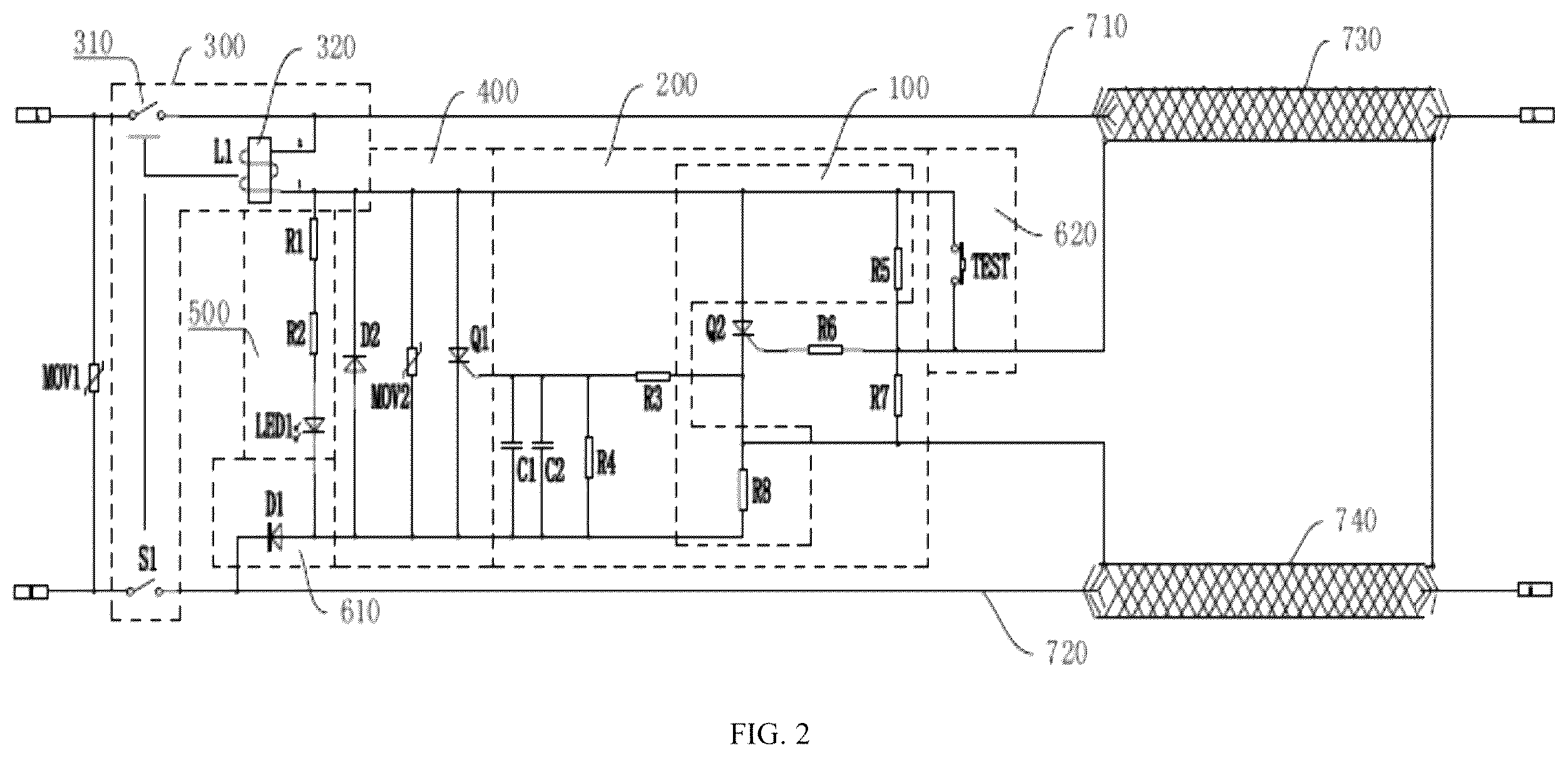 Patent US12332294 Figure 2 – Shielding layer detection circuit and transmission system
