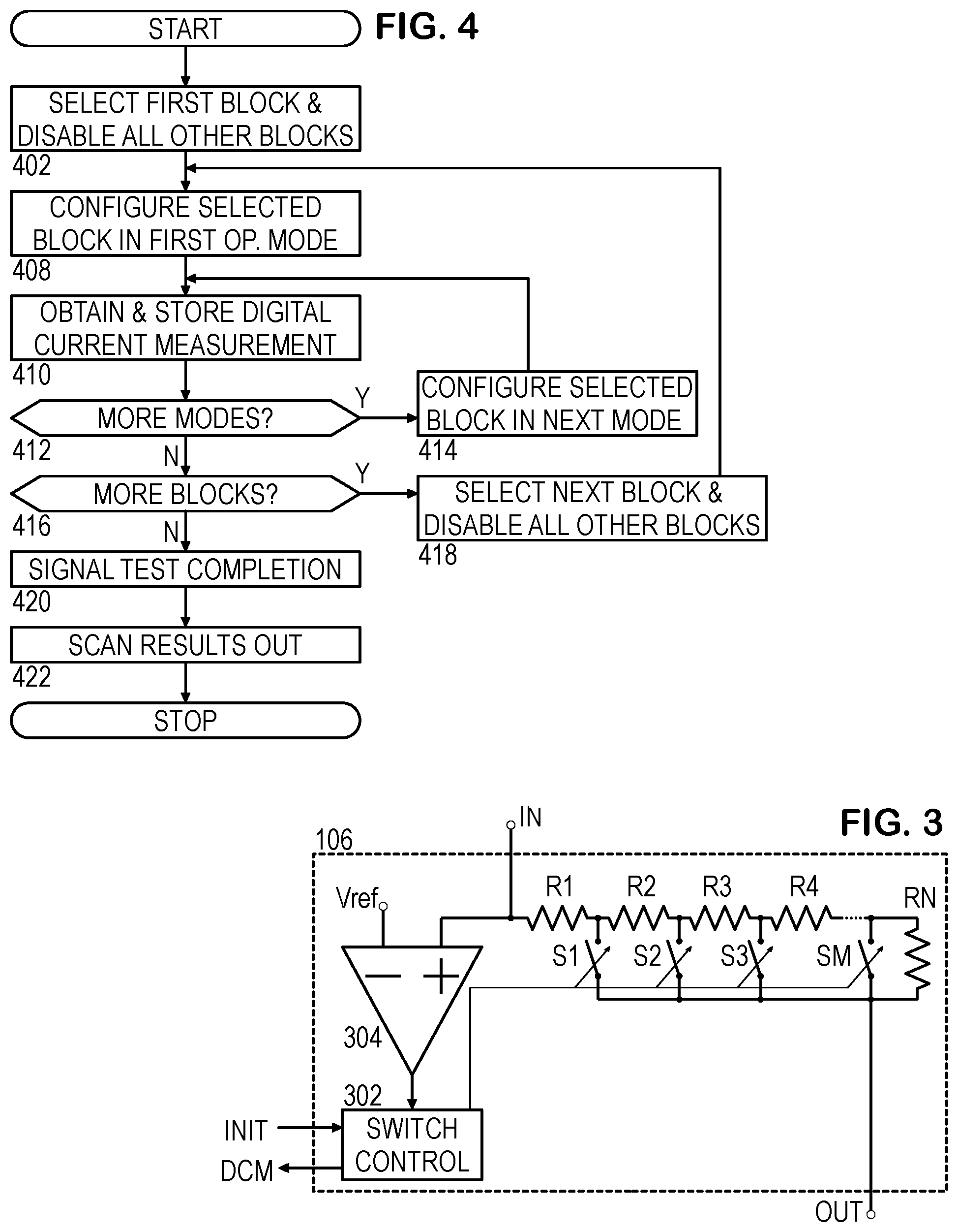 Patent US12332303 Figure 2 – Built-in self test with current measurement for analog circuit verification