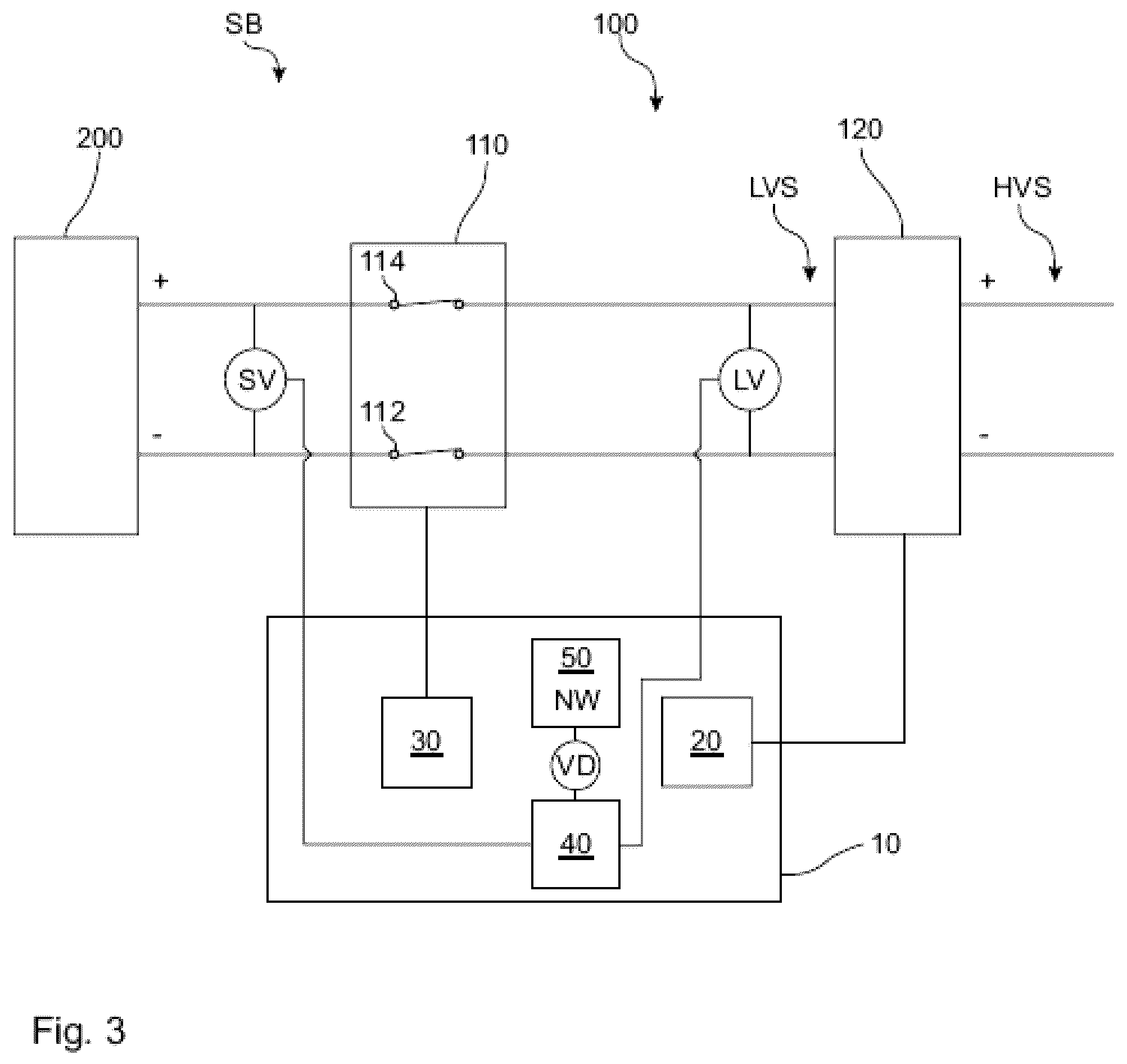 Patent US12332312 Figure 3 – Test method for testing a disconnection function of a main switch device of an electrical connection device of a fuel cell system