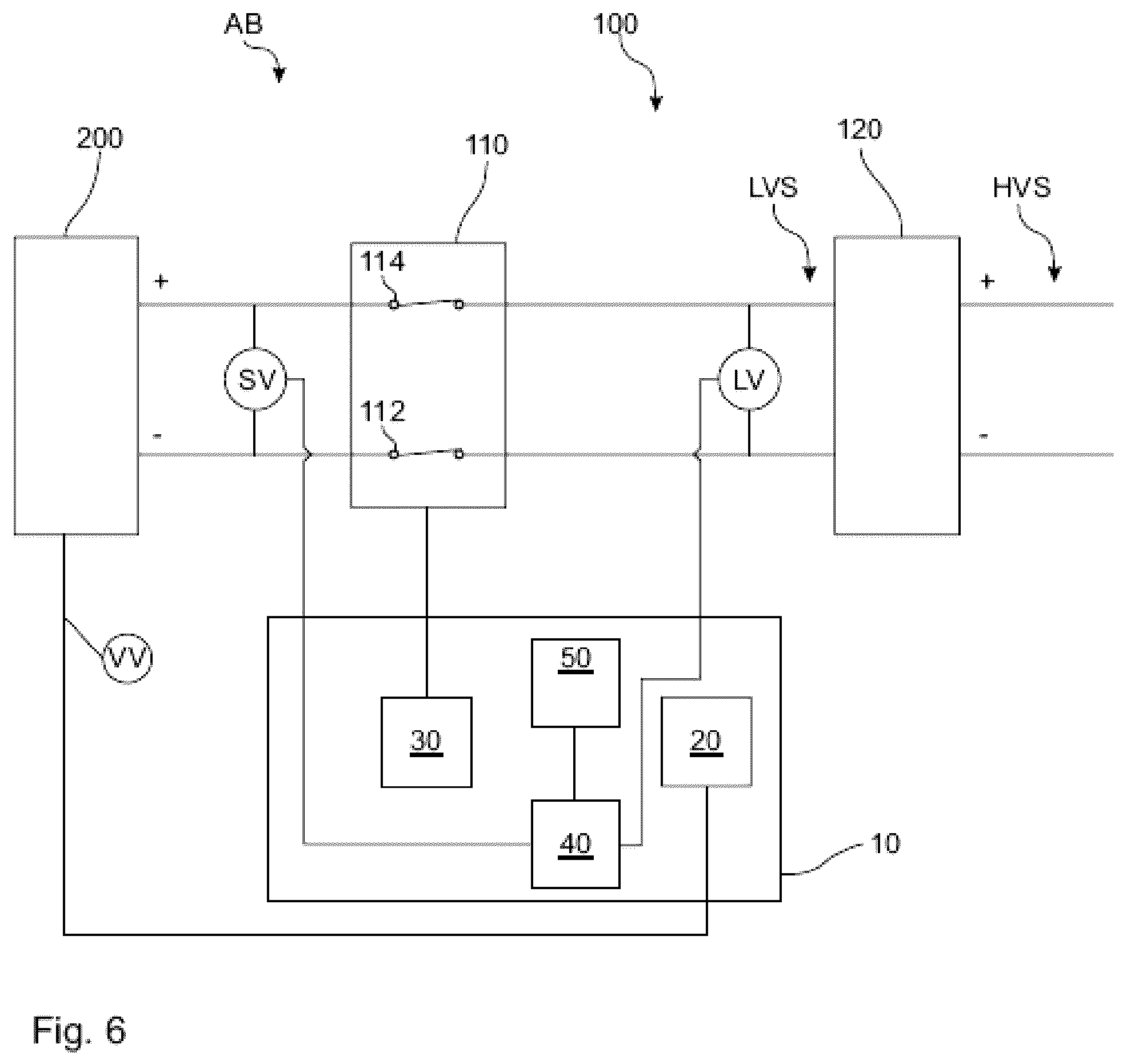 Patent US12332312 Figure 6 – Test method for testing a disconnection function of a main switch device of an electrical connection device of a fuel cell system