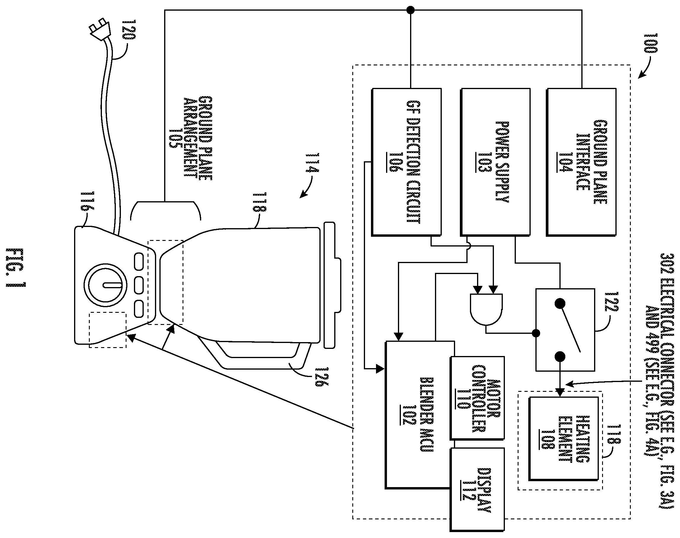 Patent US12332322 Figure 1 – Appliance with integrated ground fault detection