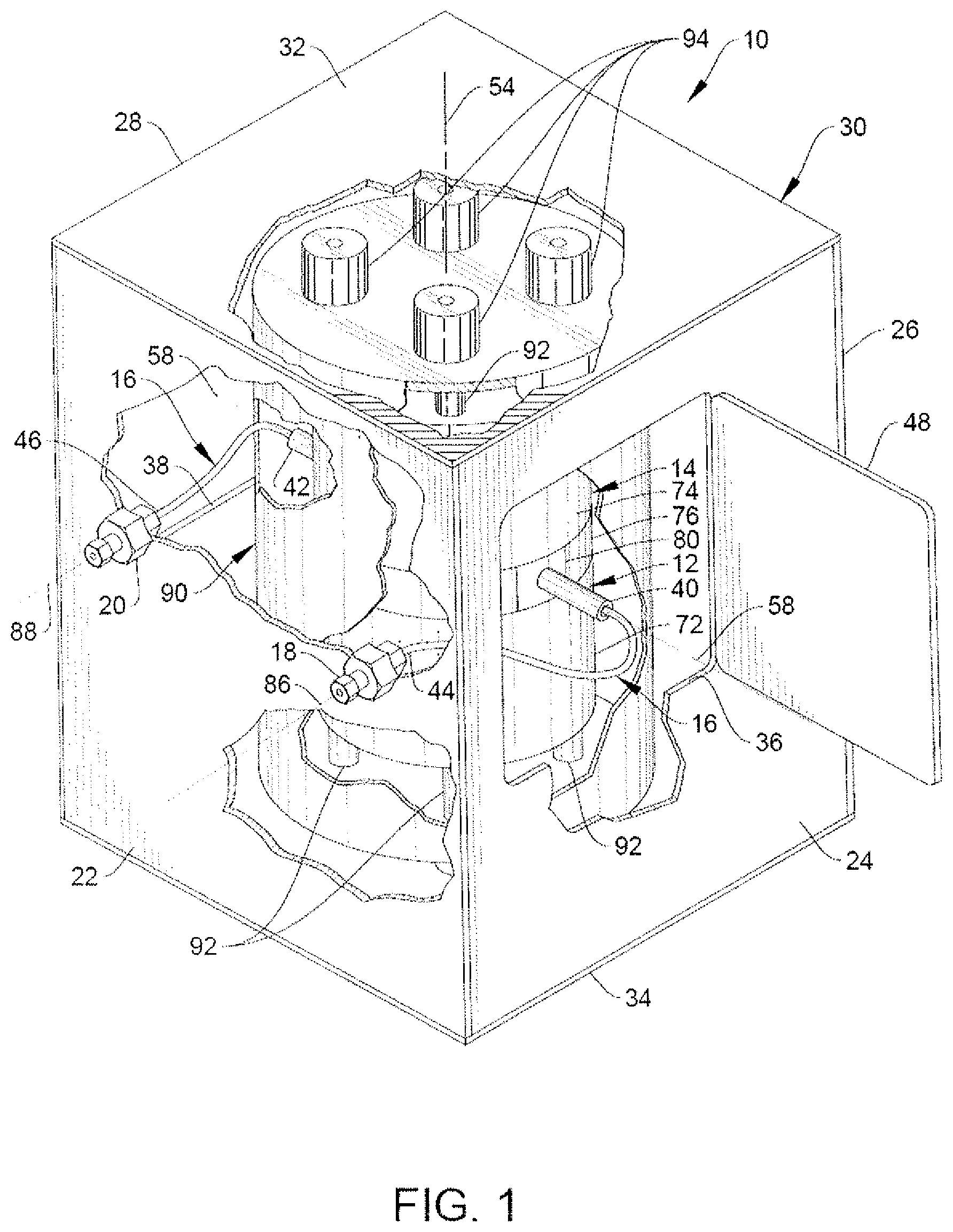 Patent US12332327 Figure 1 – Nuclear magnetic resonance (NMR) spectrometer with replaceable horizontal sample tube