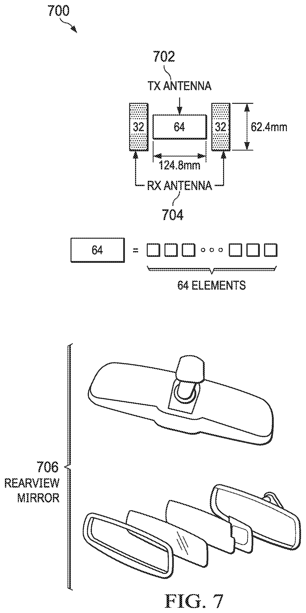 Patent US12332336 Figure 6 – Synthetic aperture antenna array for 3D imaging