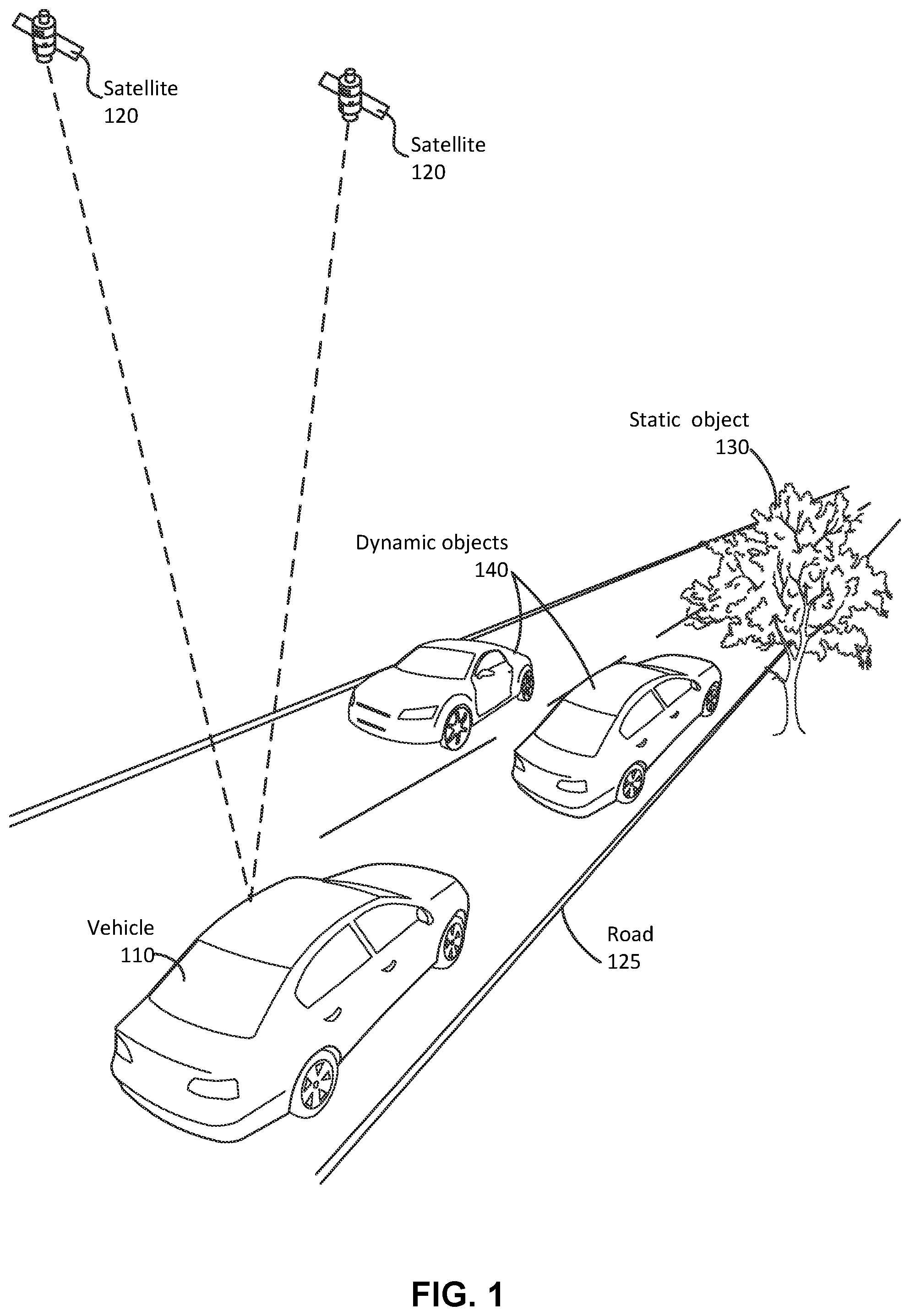 Patent US12332353 Figure 1 – Cellular radio frequency (RF) sensing in automobile navigation