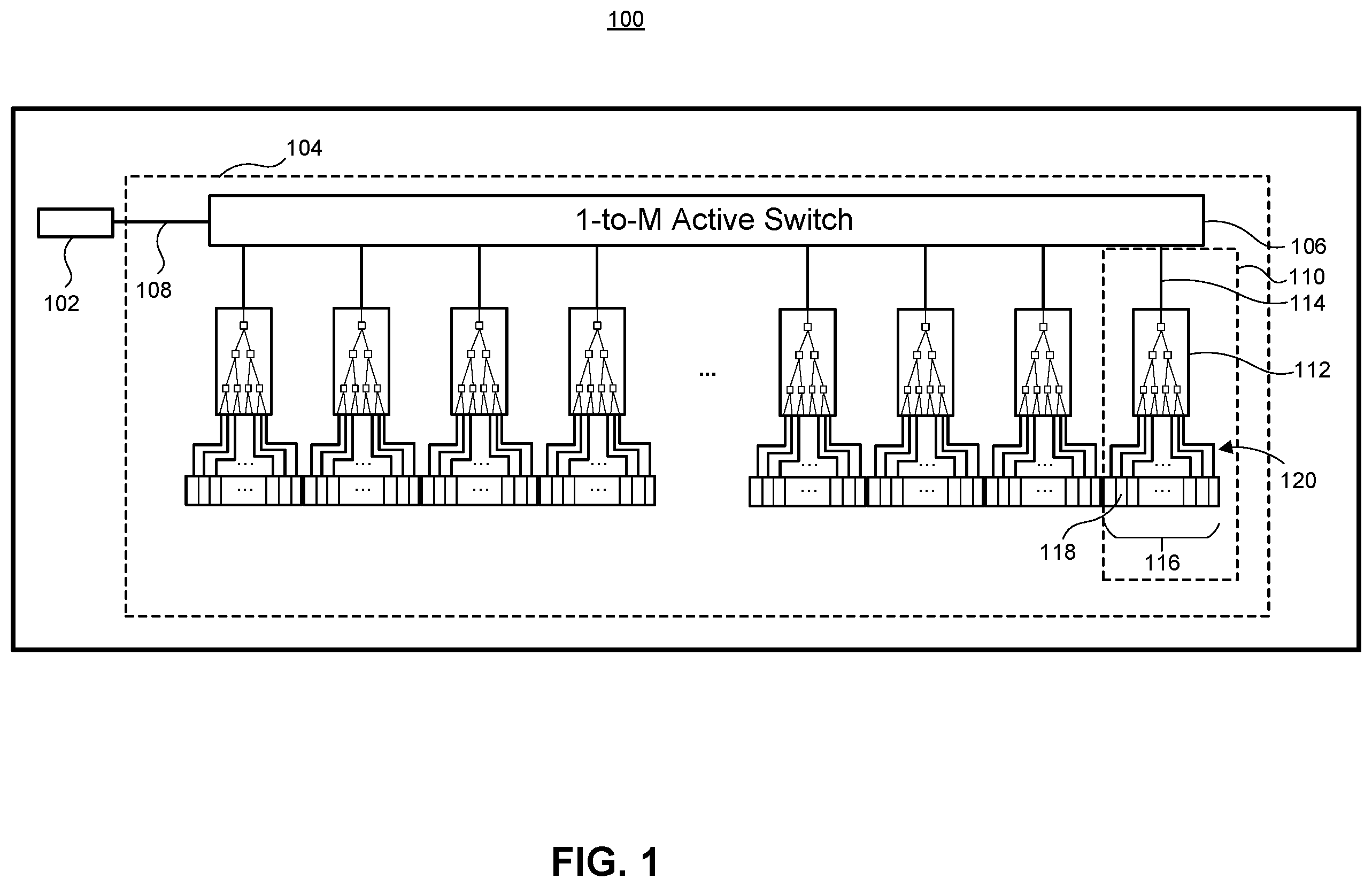 Patent US12332387 Figure 1 – Coherent LIDAR system including optical antenna array