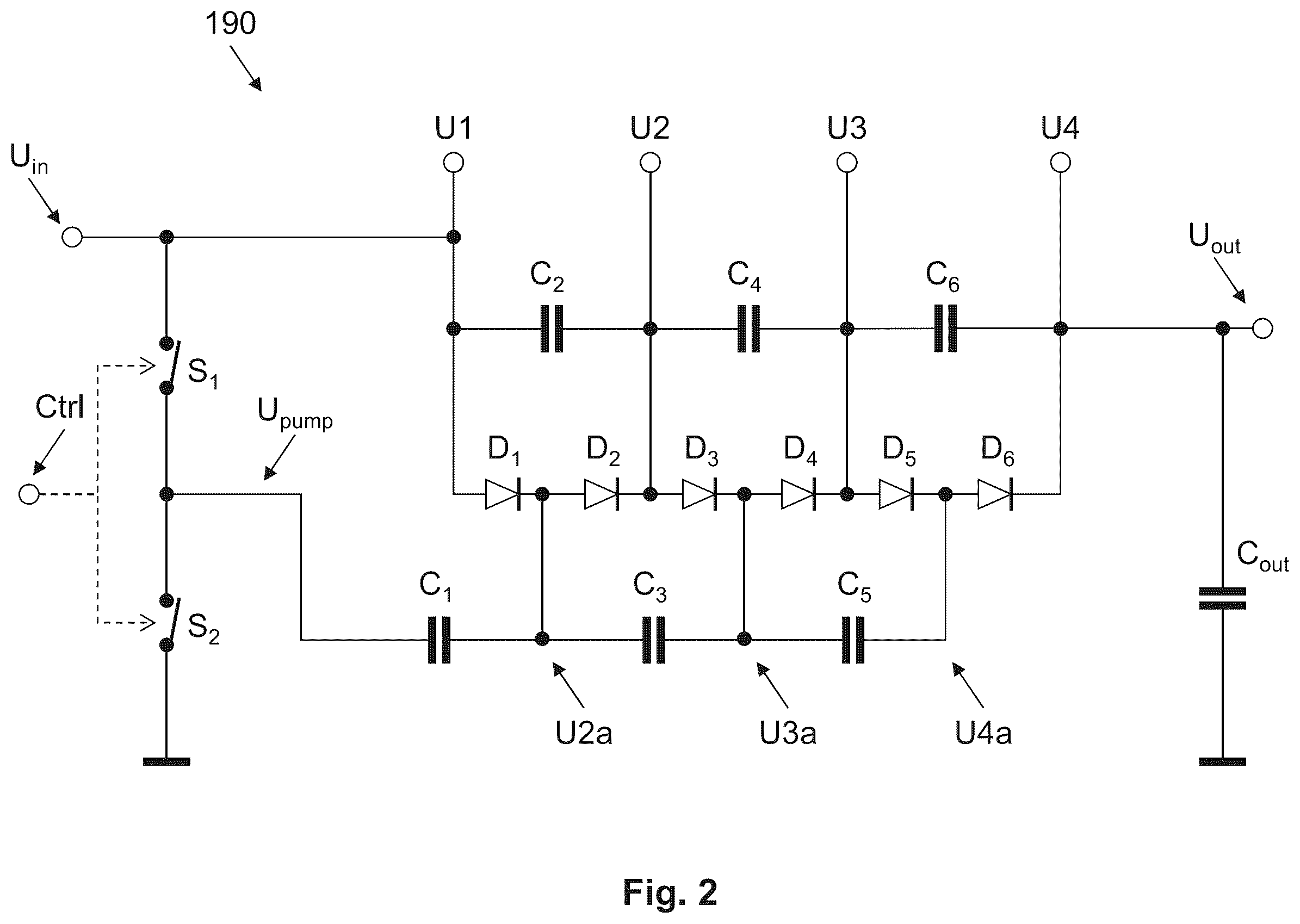 Patent US12332392 Figure 2 – Generation of a high voltage to supply a photomultiplier