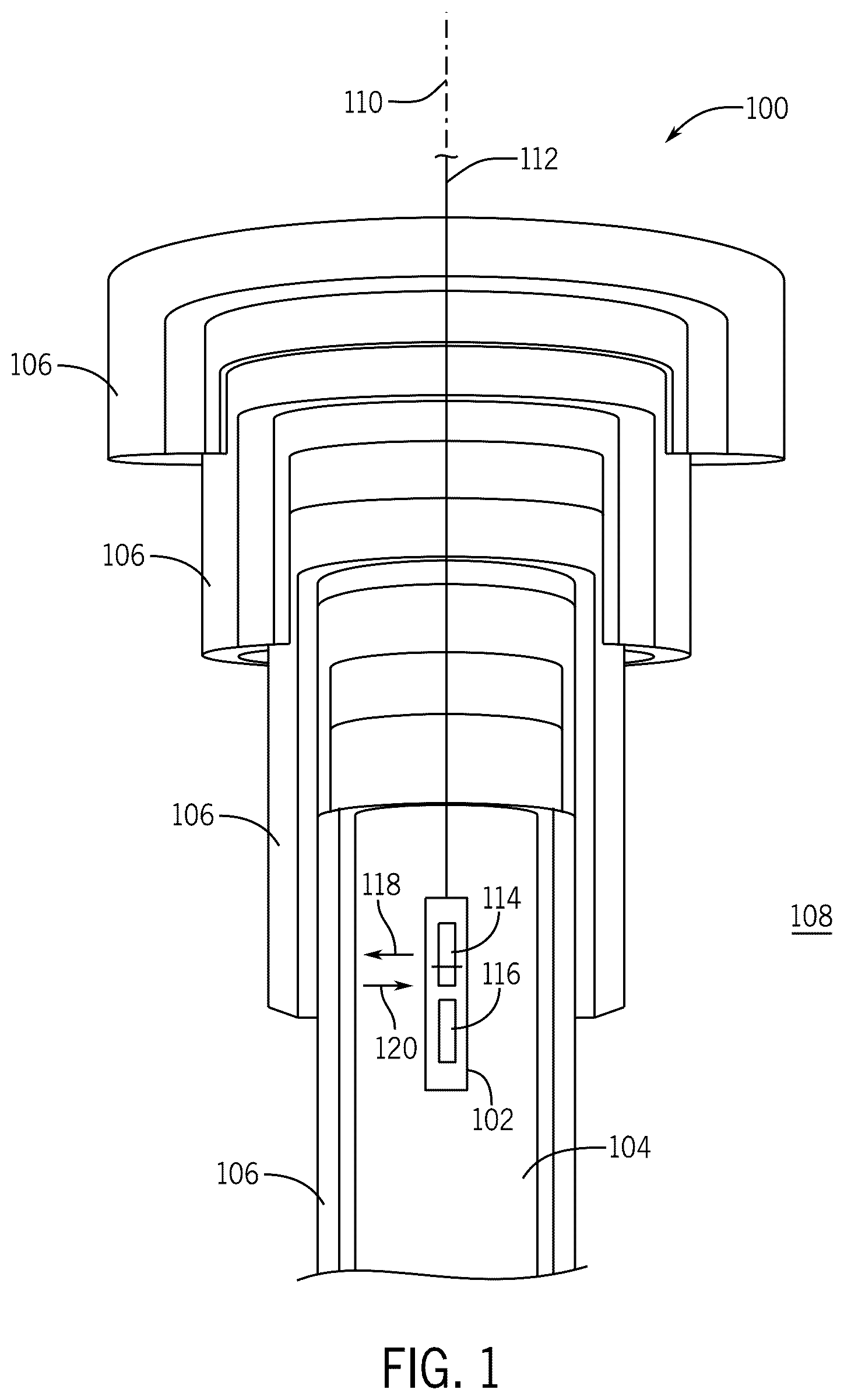 Patent US12332401 Figure 1 – System and method for downhole gamma ray inspection behind multistring completions