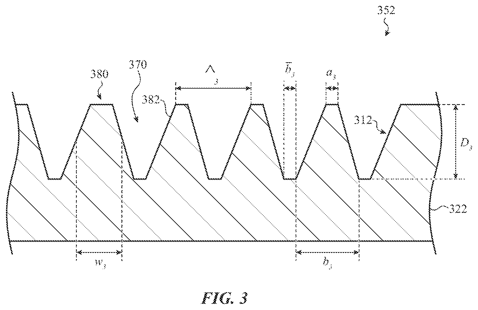 Patent US12332408 Figure 3 – Anti-reflective optical structures for optical systems