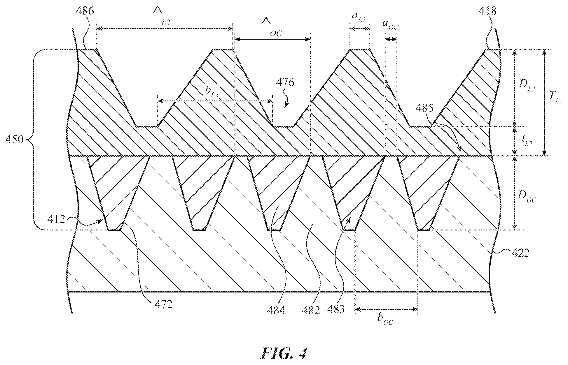 Patent US12332408 Figure 4 – Anti-reflective optical structures for optical systems