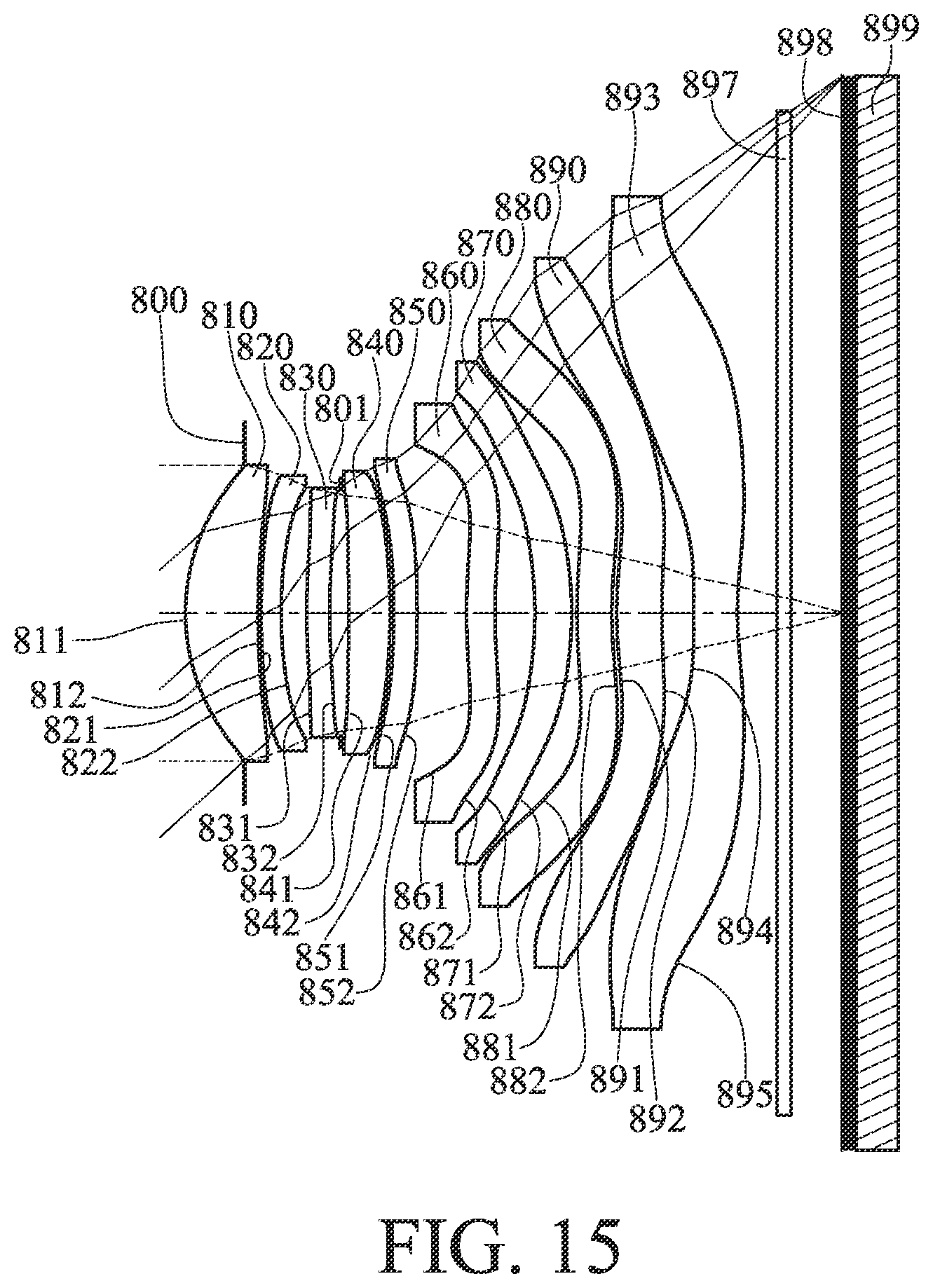 Patent US12332410 Figure 15 – Optical imaging system, image capturing unit and electronic device