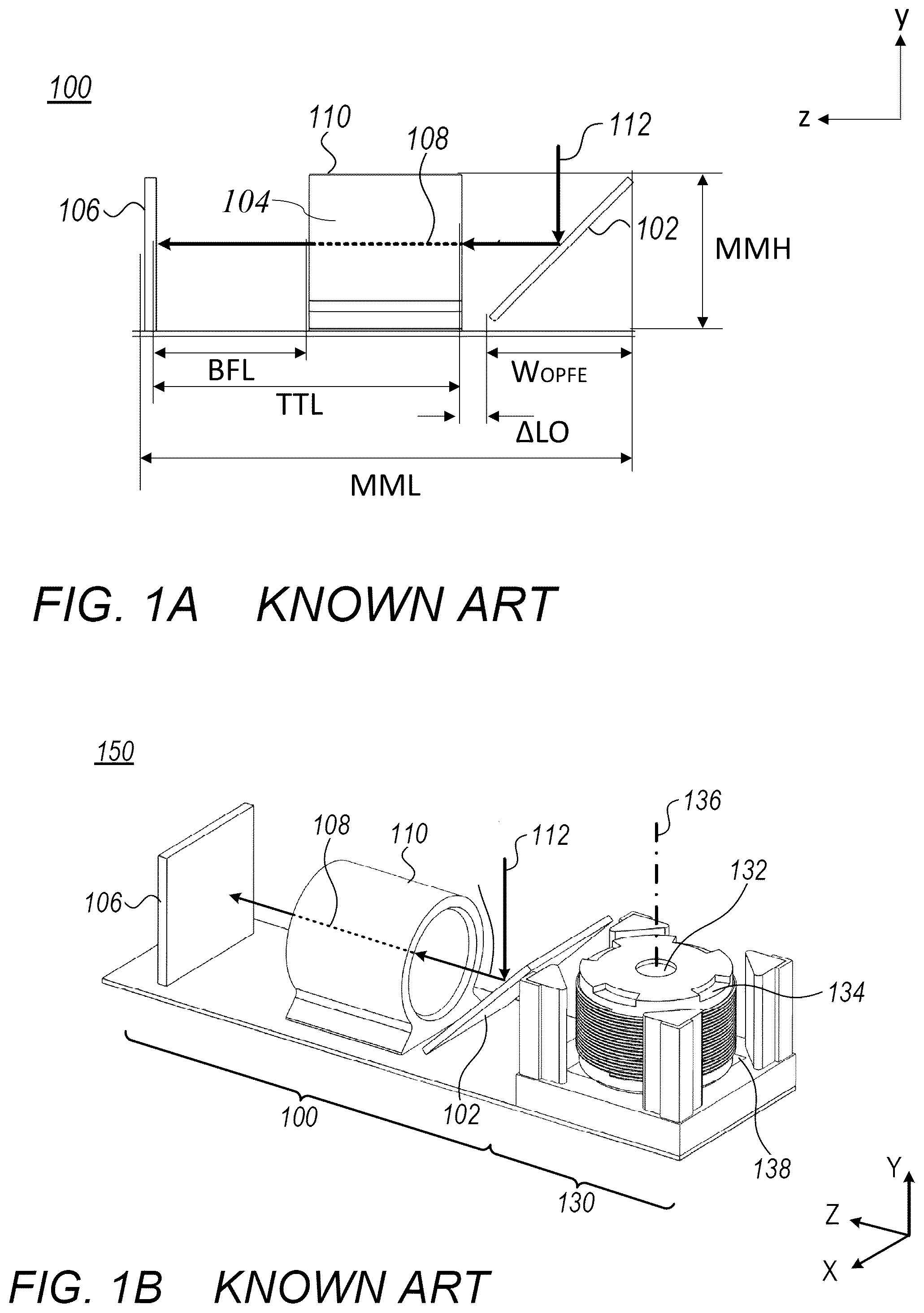 Patent US12332412 Figure 1 – Compact folded Tele cameras
