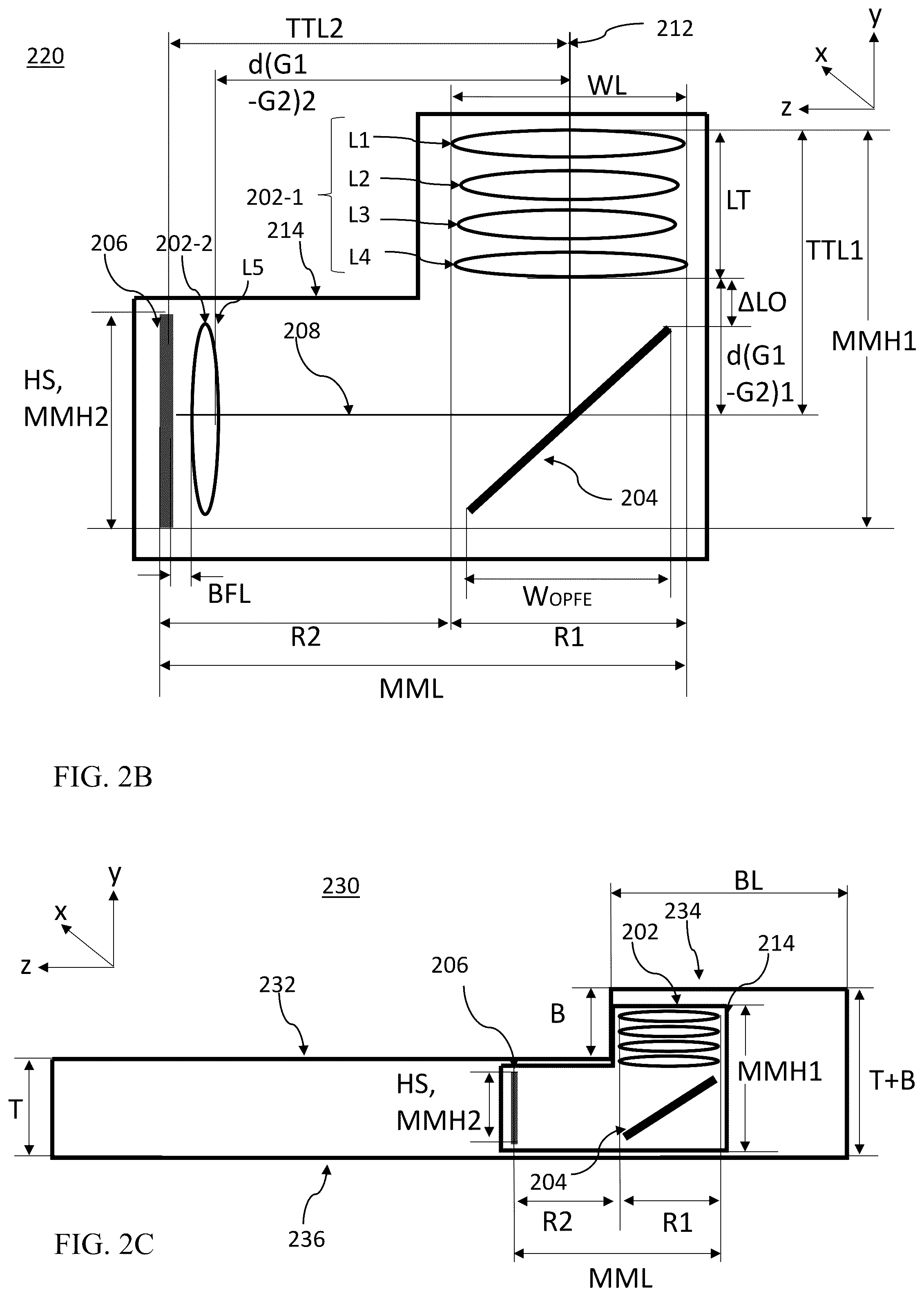 Patent US12332412 Figure 4 – Compact folded Tele cameras