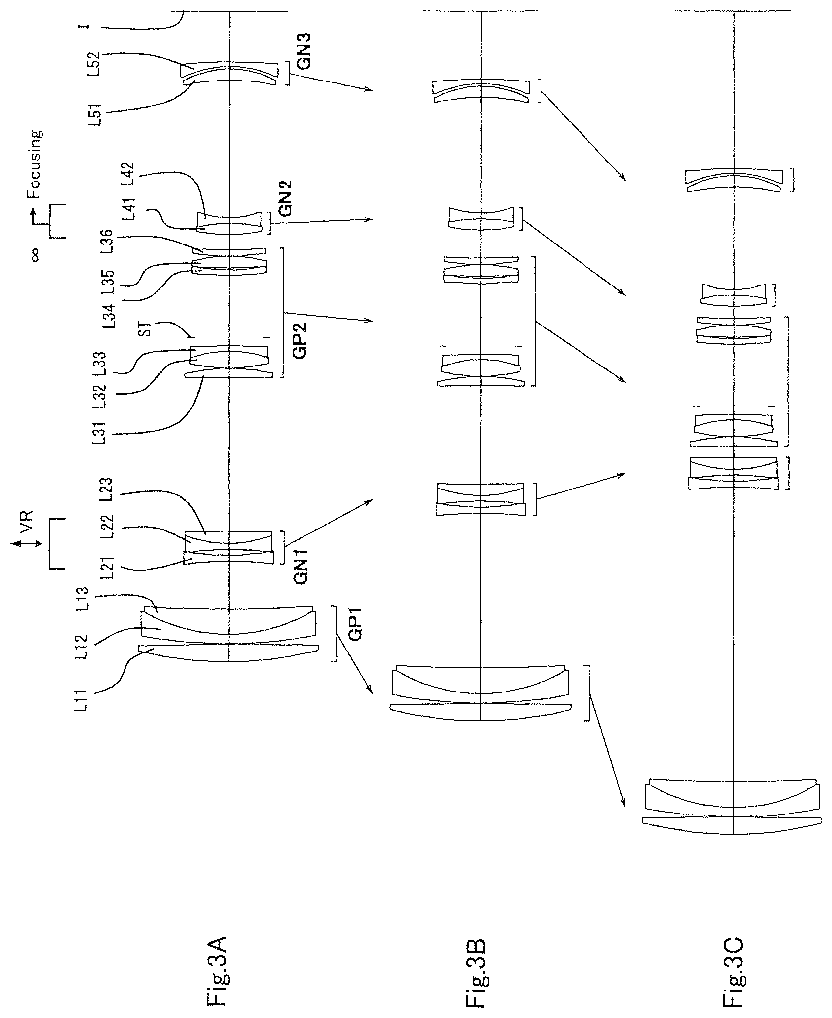 Patent US12332413 Figure 3 – Variable magnification optical system, optical equipment, and method for producing variable magnification optical system
