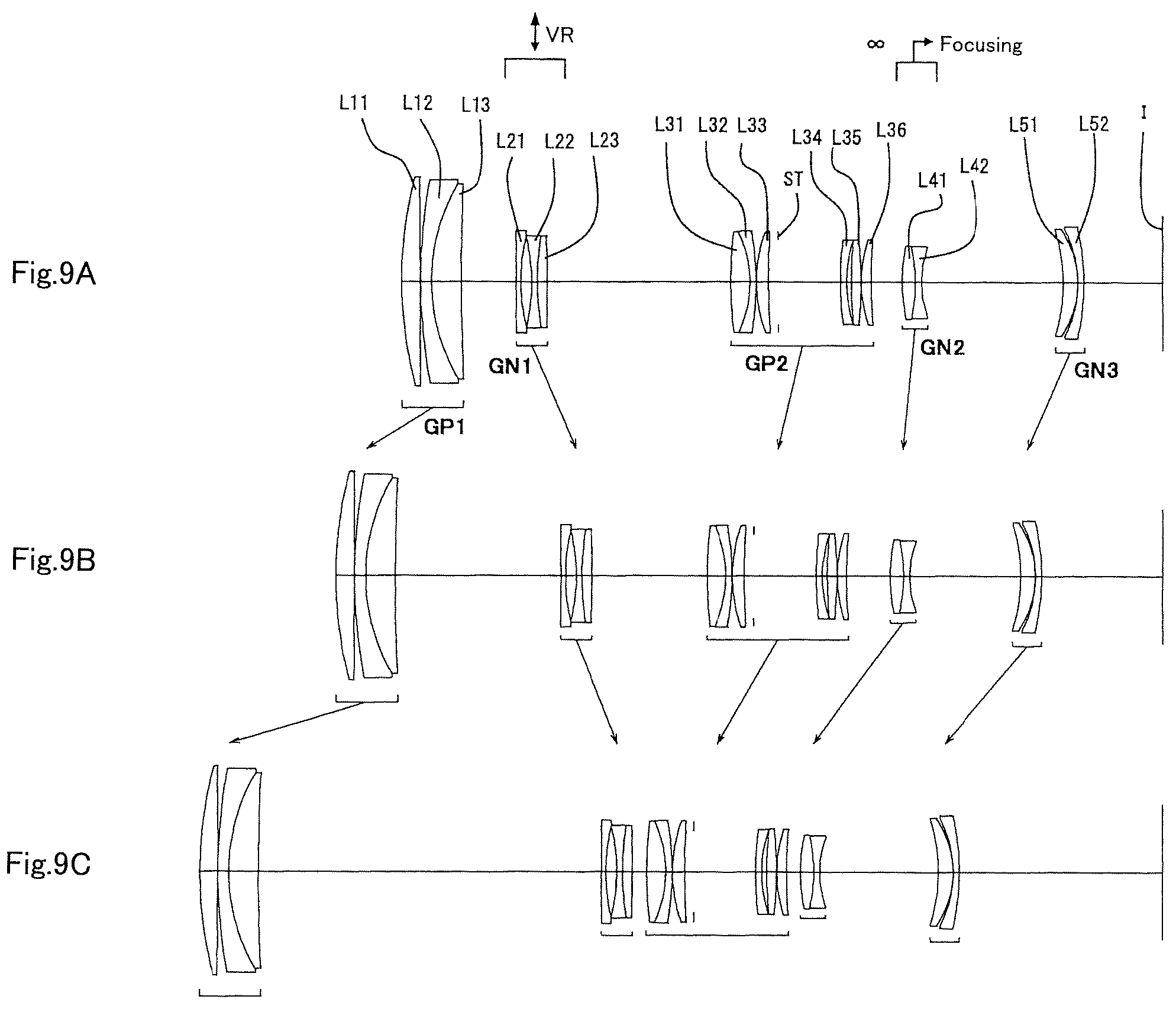Patent US12332413 Figure 9 – Variable magnification optical system, optical equipment, and method for producing variable magnification optical system