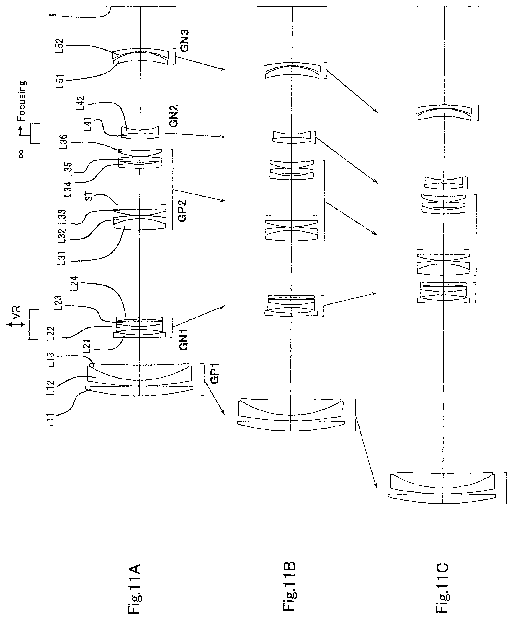 Patent US12332413 Figure 11 – Variable magnification optical system, optical equipment, and method for producing variable magnification optical system