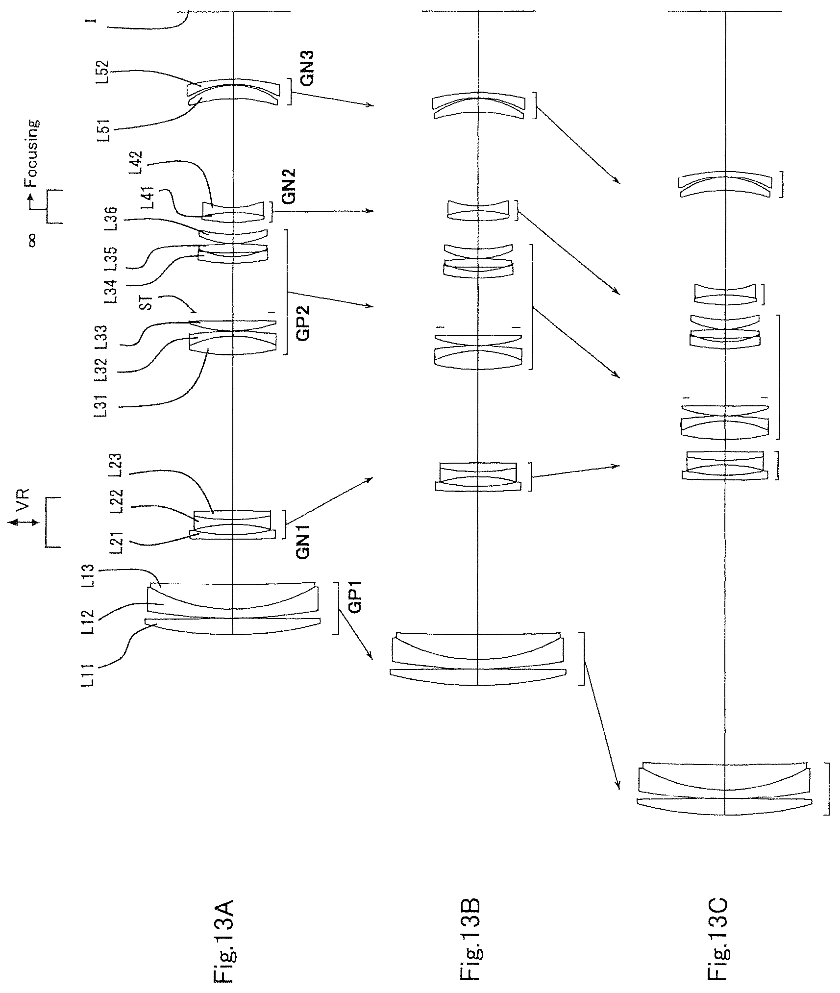 Patent US12332413 Figure 13 – Variable magnification optical system, optical equipment, and method for producing variable magnification optical system