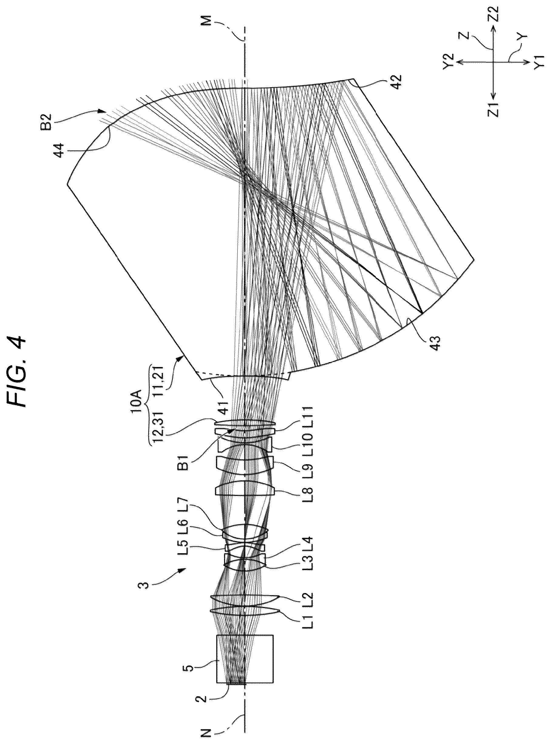 Patent US12332414 Figure 4 – Attachment optical system and projection display system