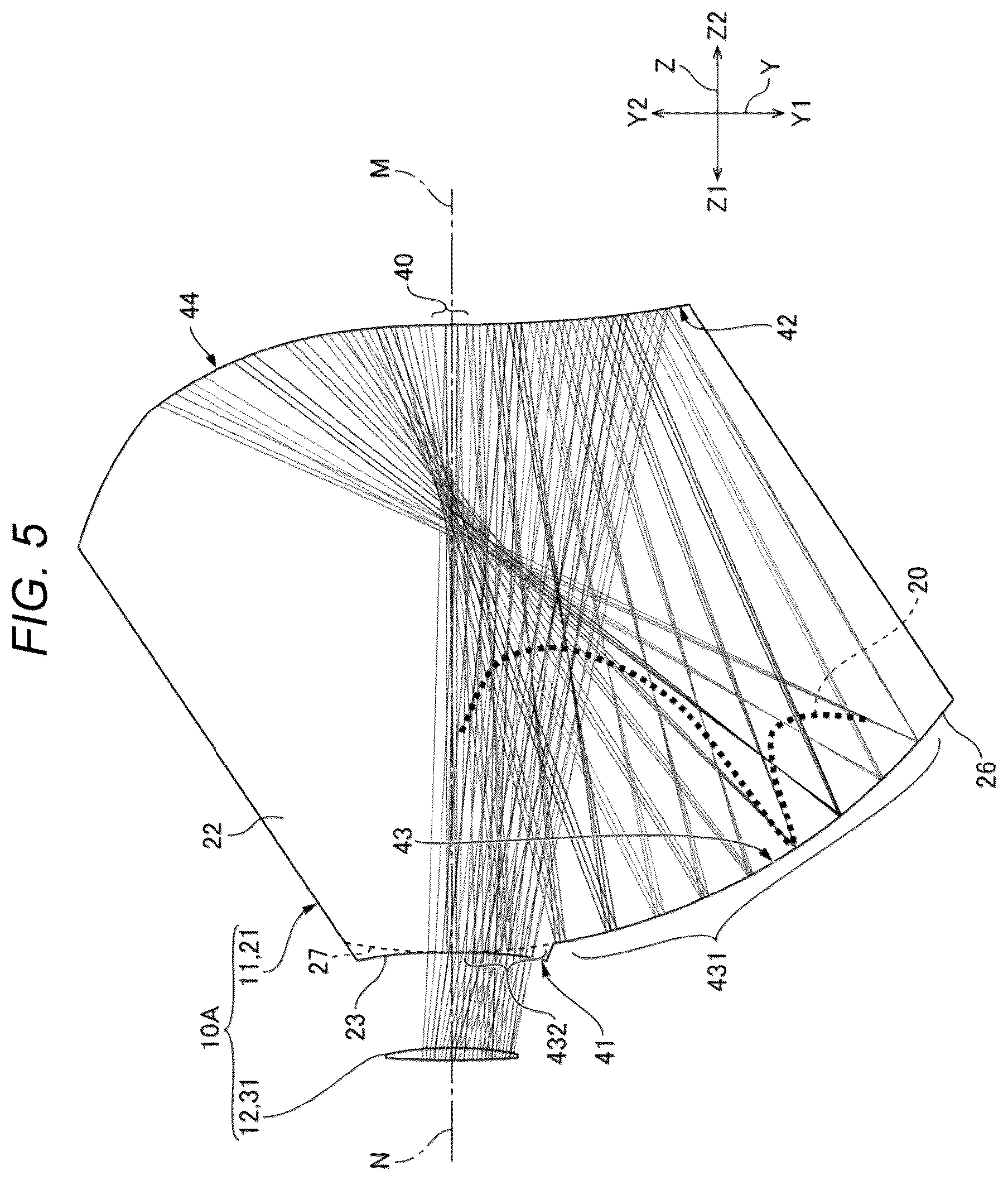 Patent US12332414 Figure 5 – Attachment optical system and projection display system