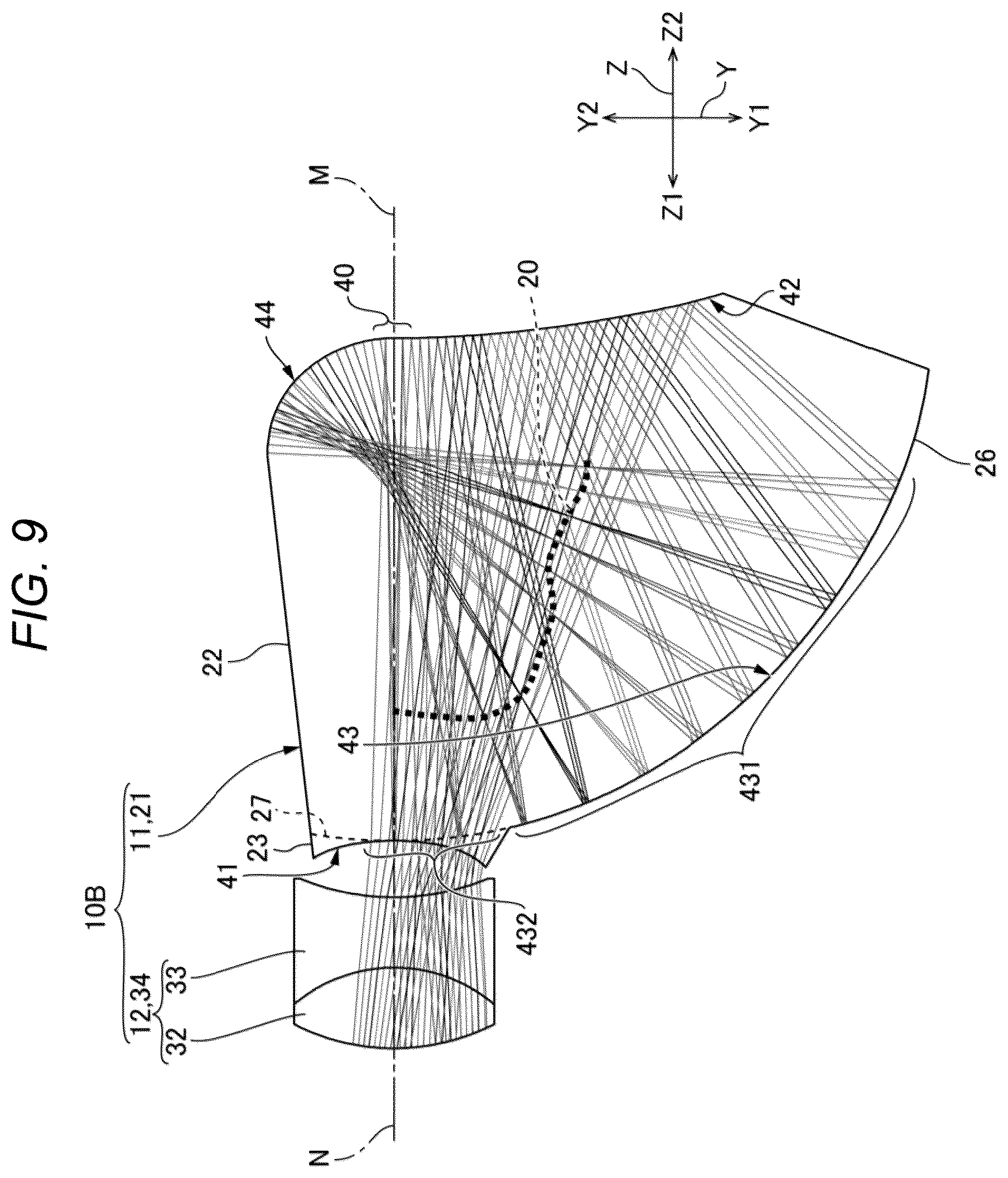 Patent US12332414 Figure 9 – Attachment optical system and projection display system