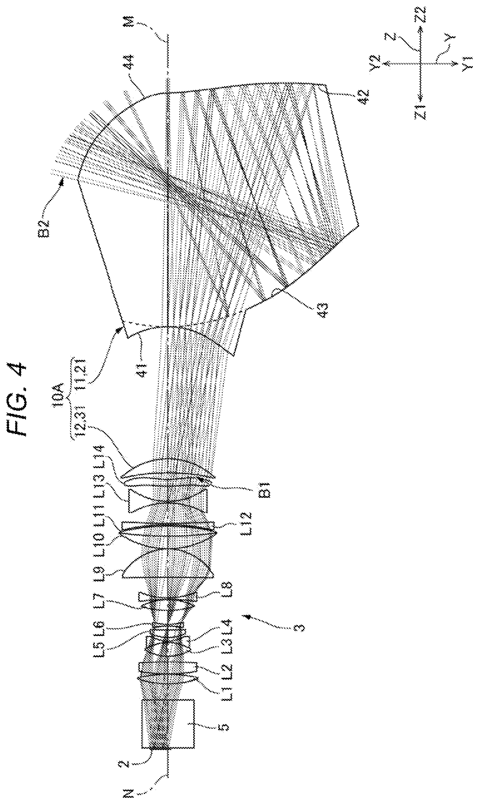 Patent US12332415 Figure 4 – Attachment optical system and projection display system