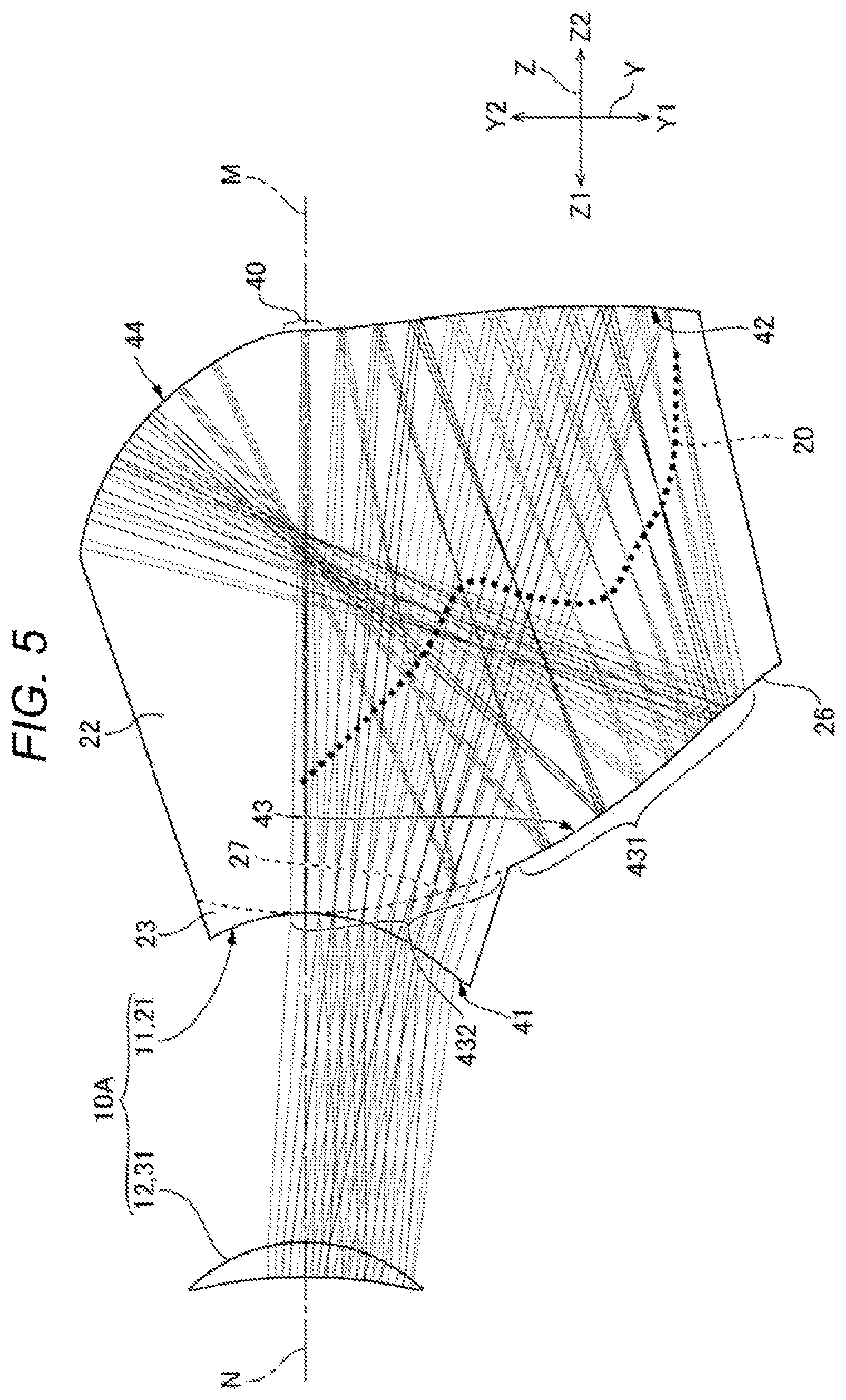 Patent US12332415 Figure 5 – Attachment optical system and projection display system