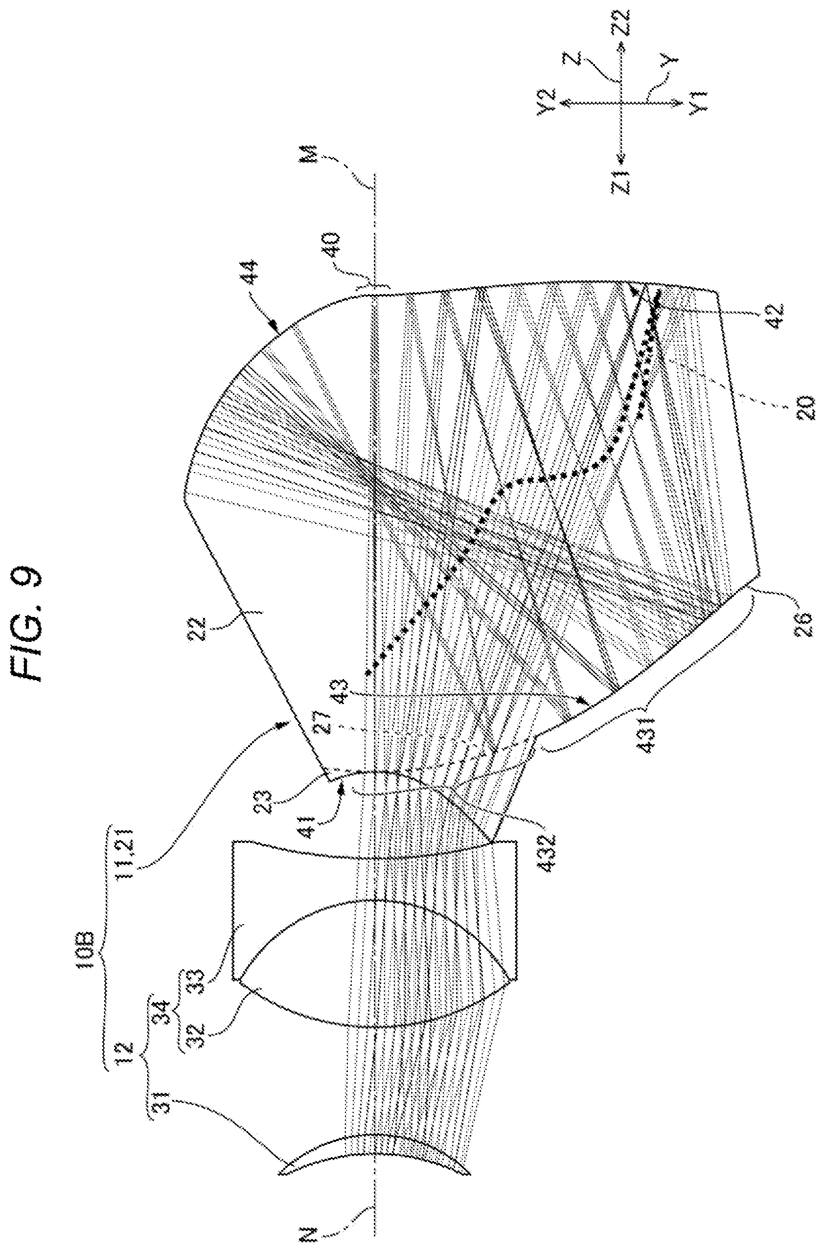 Patent US12332415 Figure 9 – Attachment optical system and projection display system