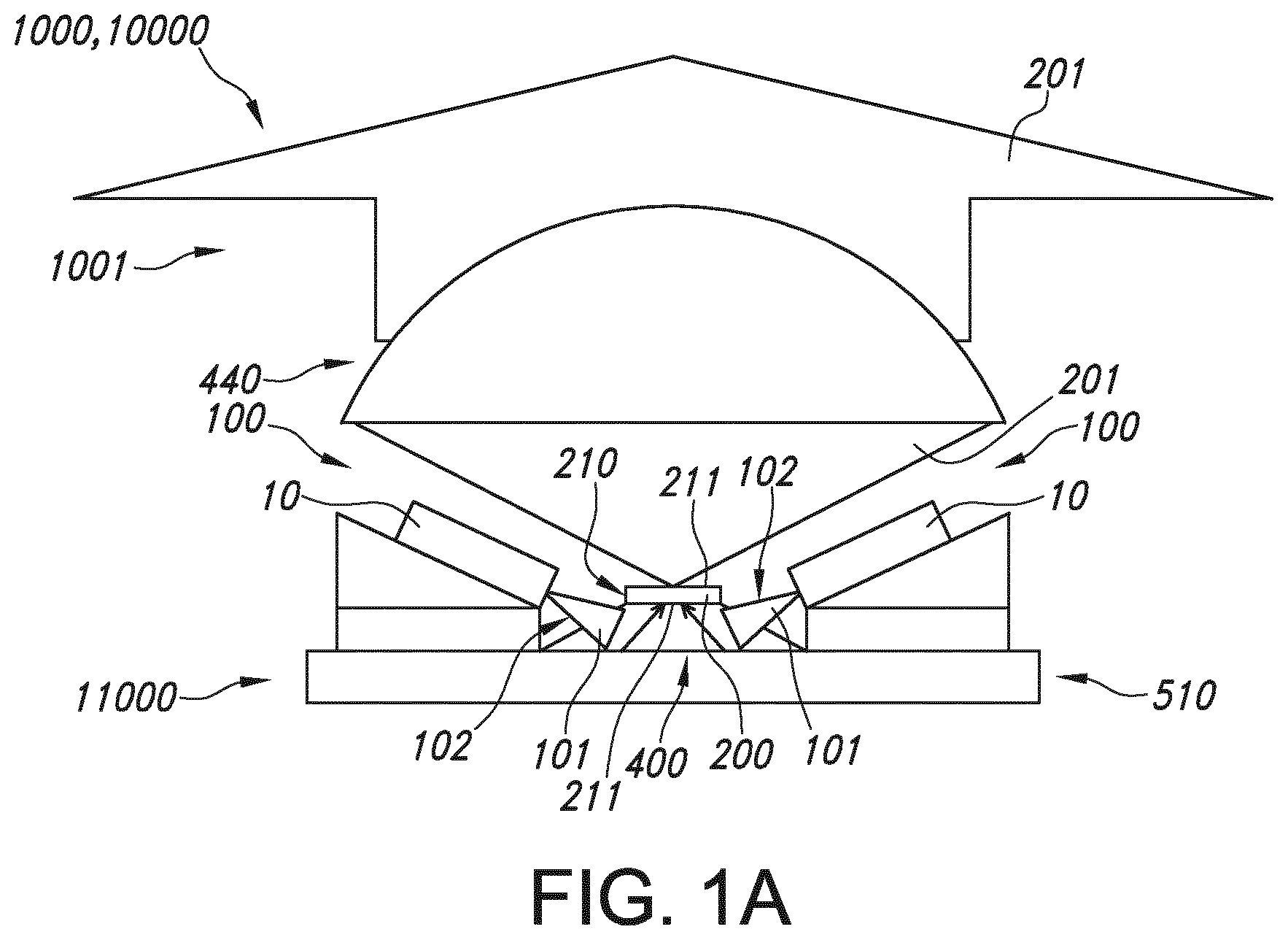 Patent US12332416 Figure 1 – Laser SMD package with phosphor and light incoupler