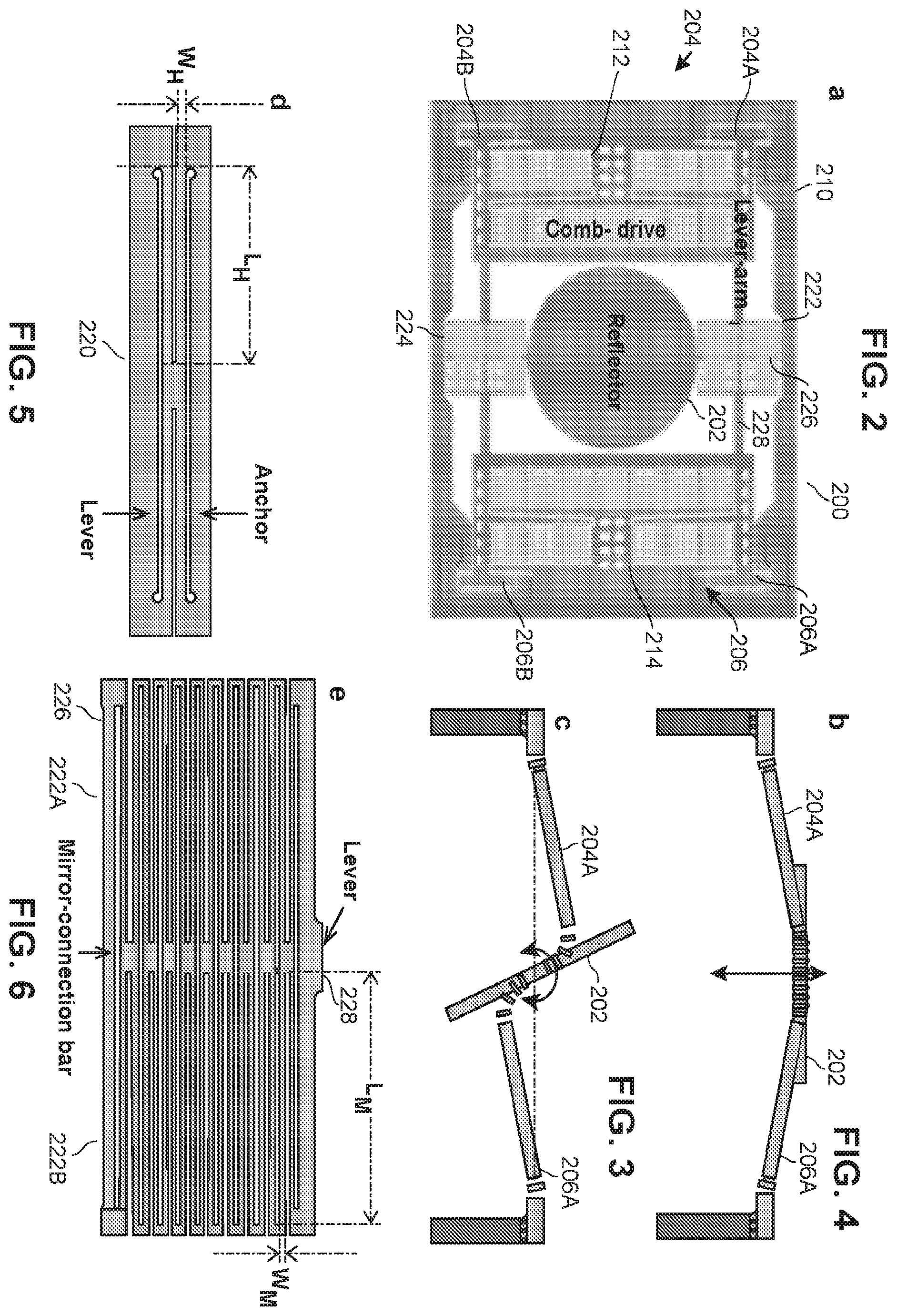 Patent US12332428 Figure 2 – Comb-driven MEMS resonant scanner with full-circumferential range and large out-of-plane translational displacement