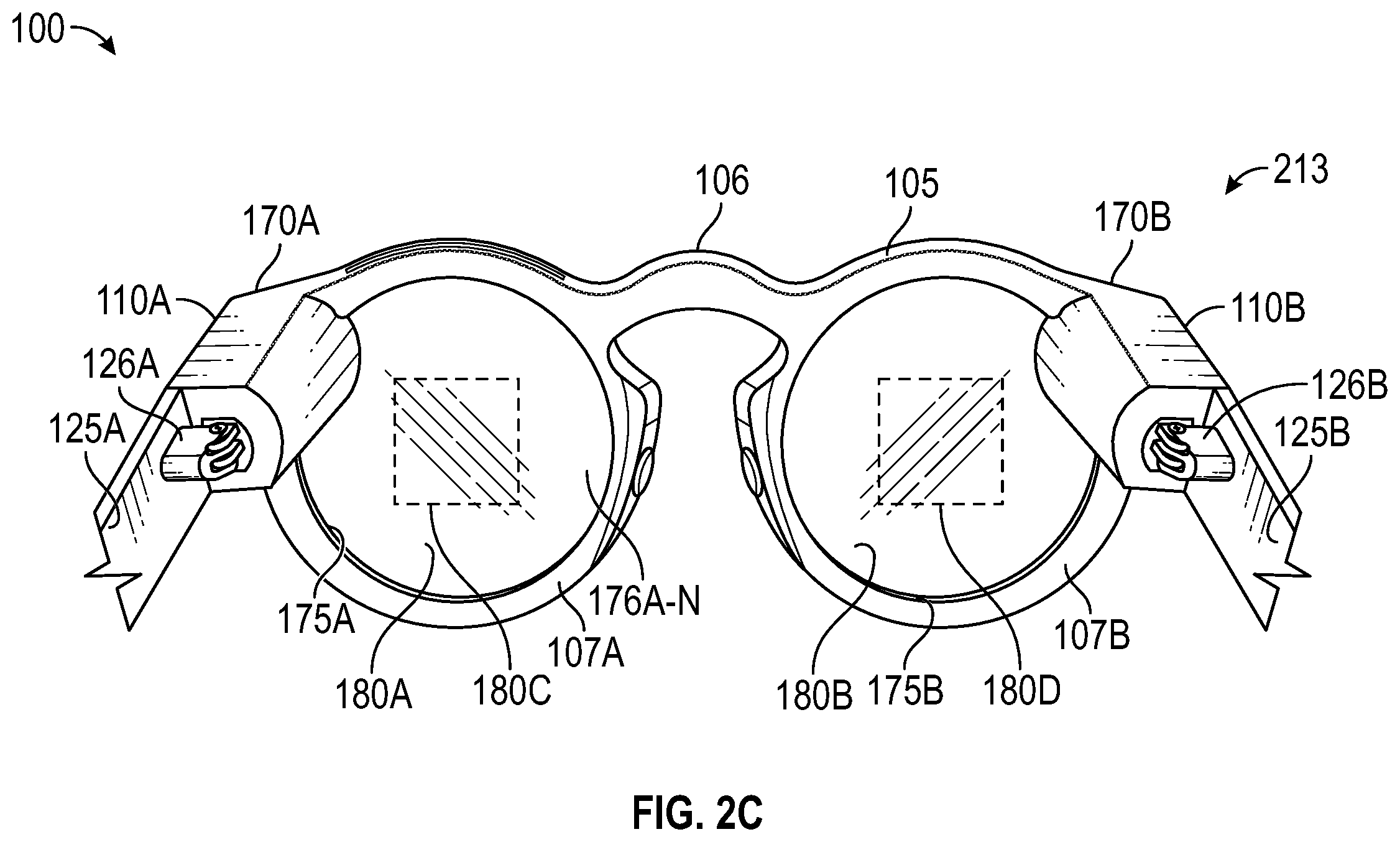 Patent US12332433 Figure 5 – Soft follow and pitch angle effects for VR/AR interface
