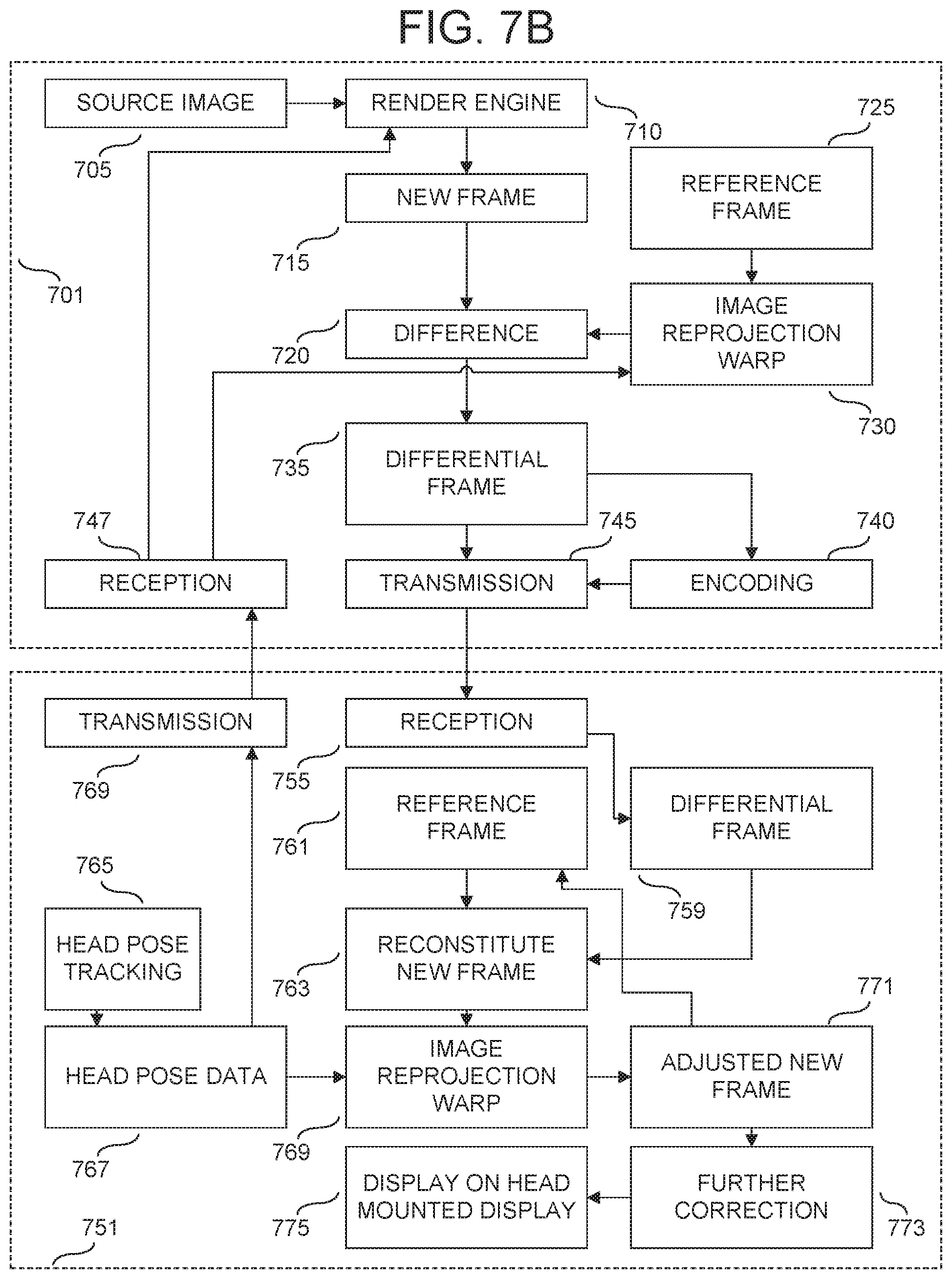 Patent US12332437 Figure 8 – System and method for reducing image data throughput to head mounted display
