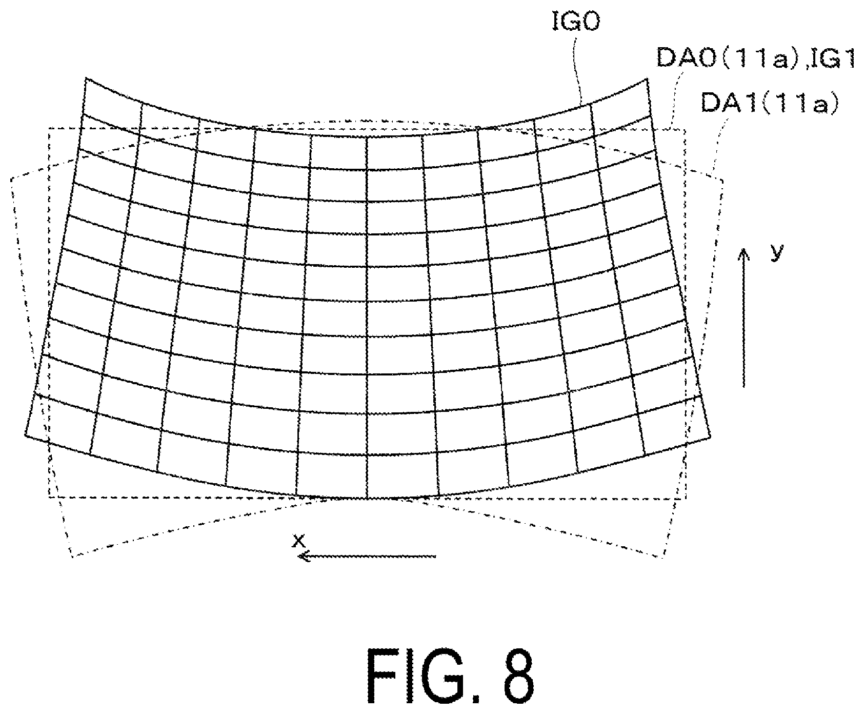 Patent US12332441 Figure 8 – Display device and optical unit