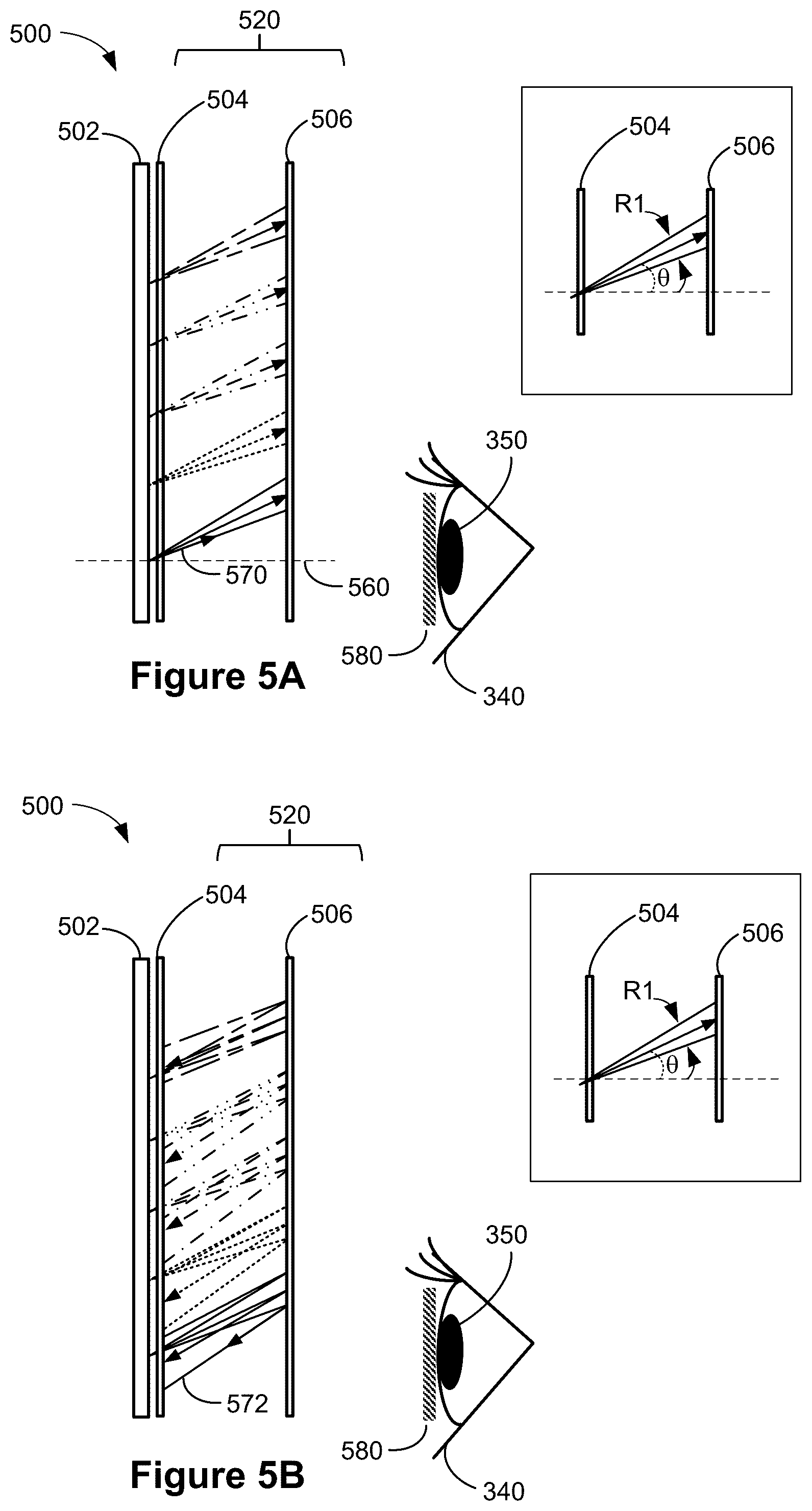 Patent US12332442 Figure 5 – High efficiency optical assembly with folded optical path
