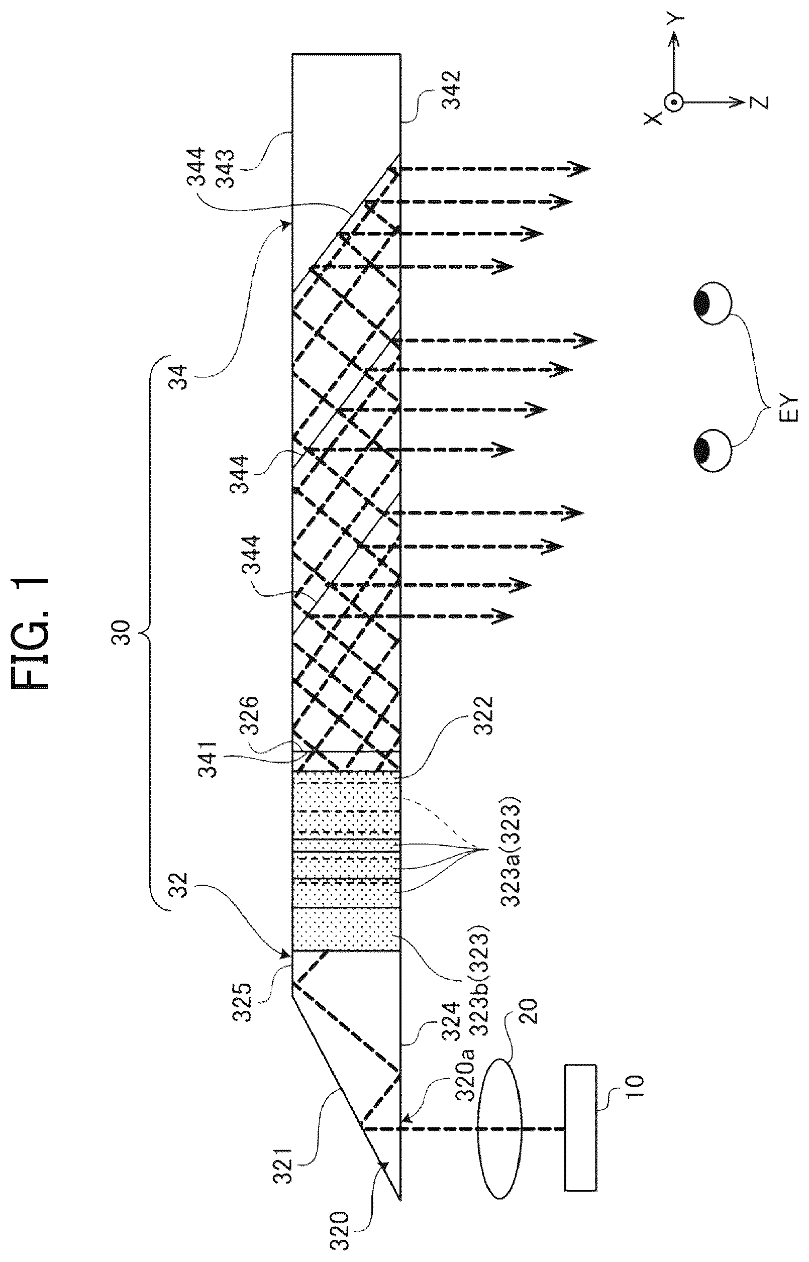 Patent US12332449 Figure 1 – Light guide, optical unit, virtual image display device, and head-mounted display