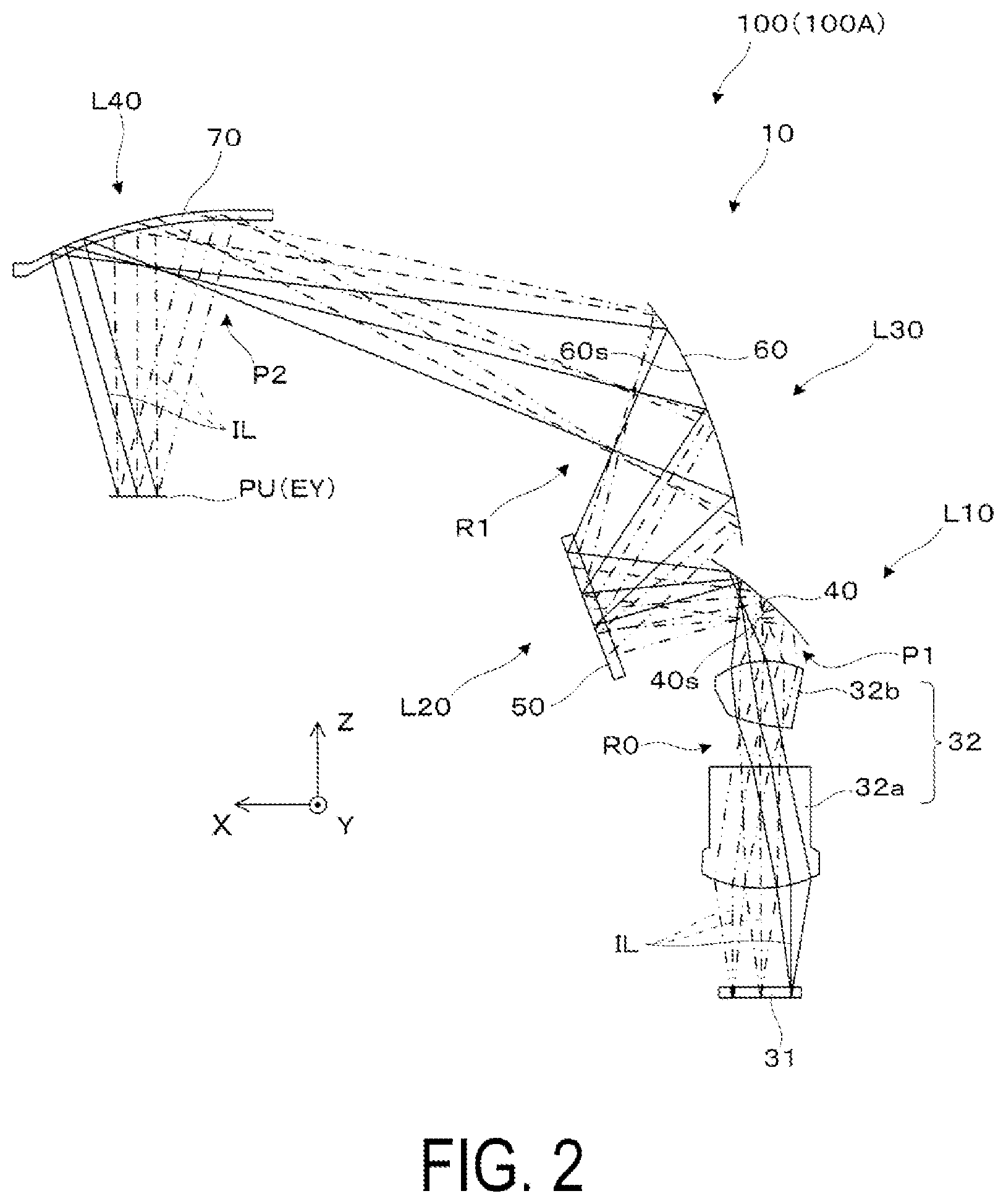 Patent US12332467 Figure 2 – Diffractive optical member and virtual image display device