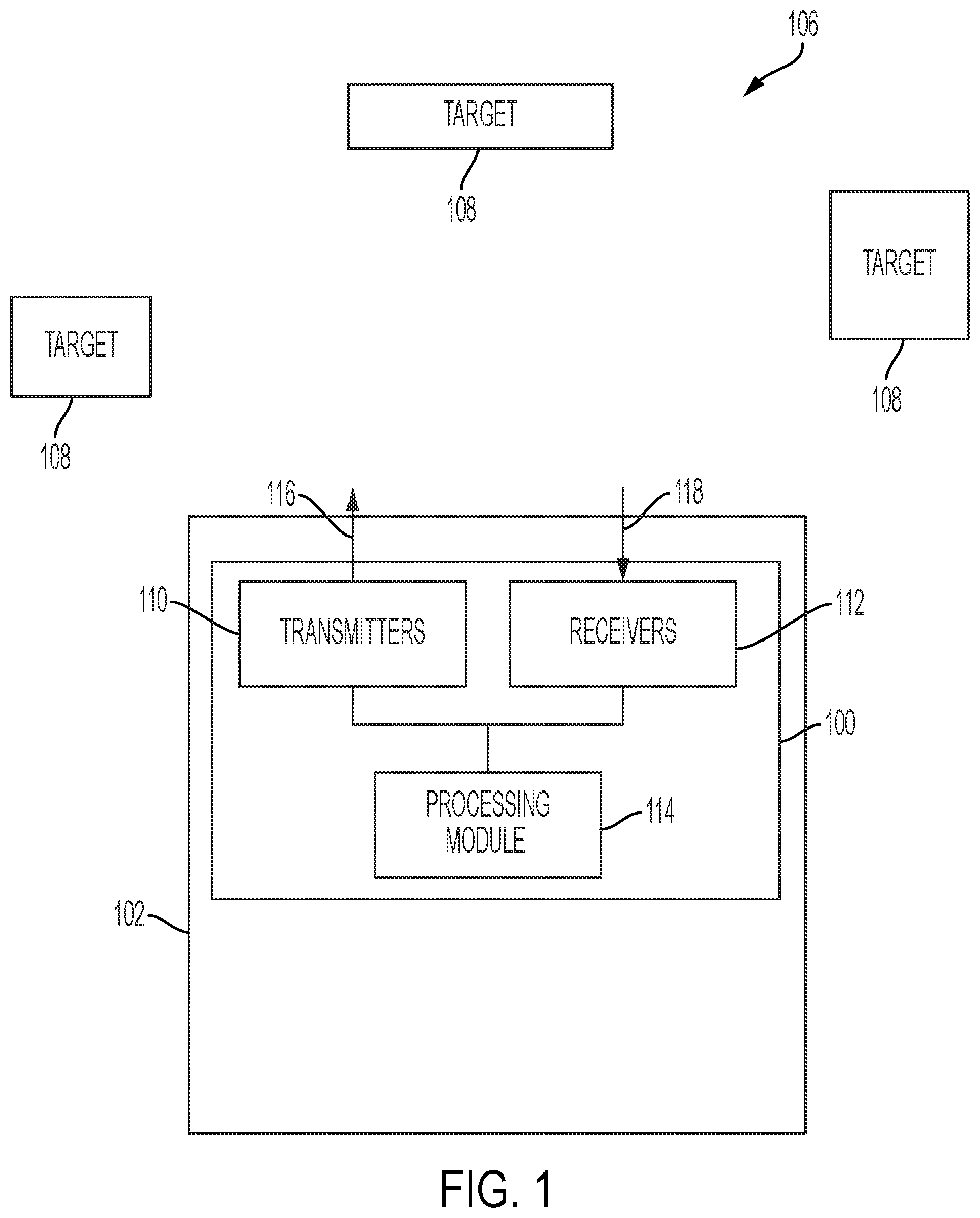 Patent US12332469 Figure 1 – Sensing system with side illumination