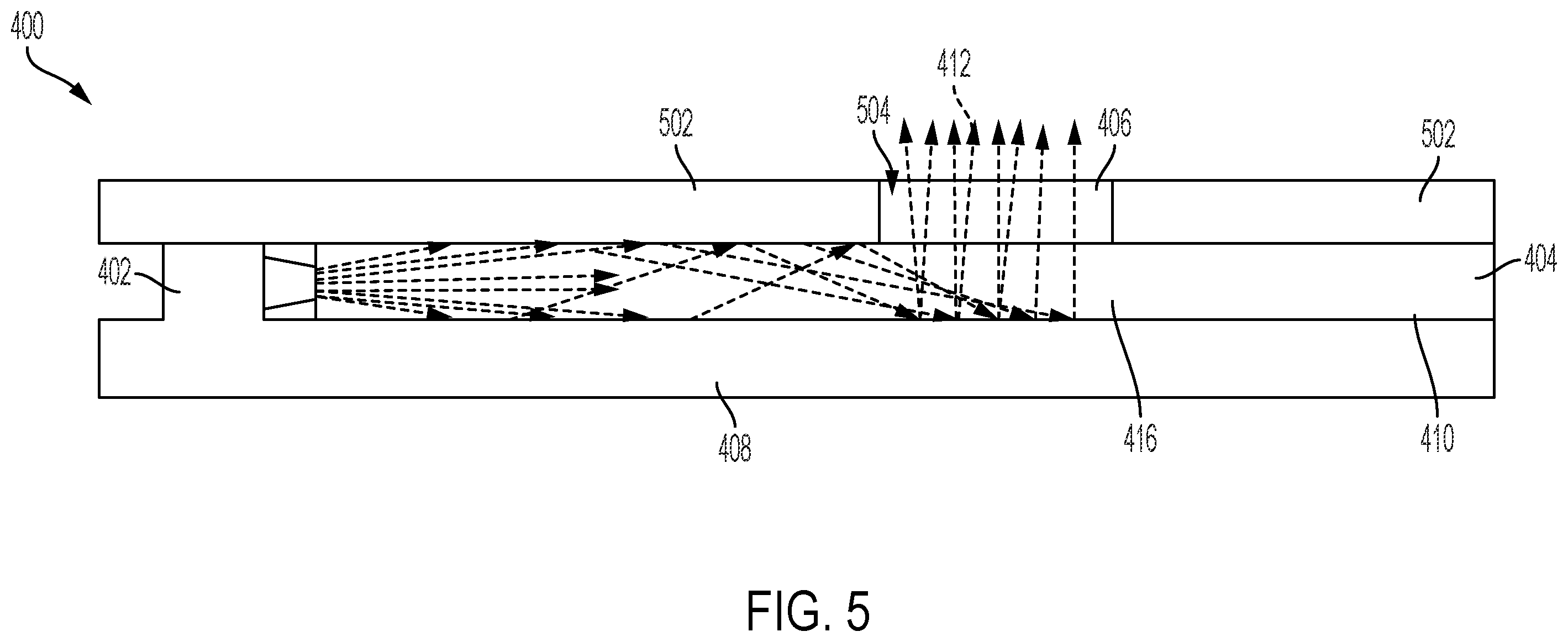 Patent US12332469 Figure 5 – Sensing system with side illumination