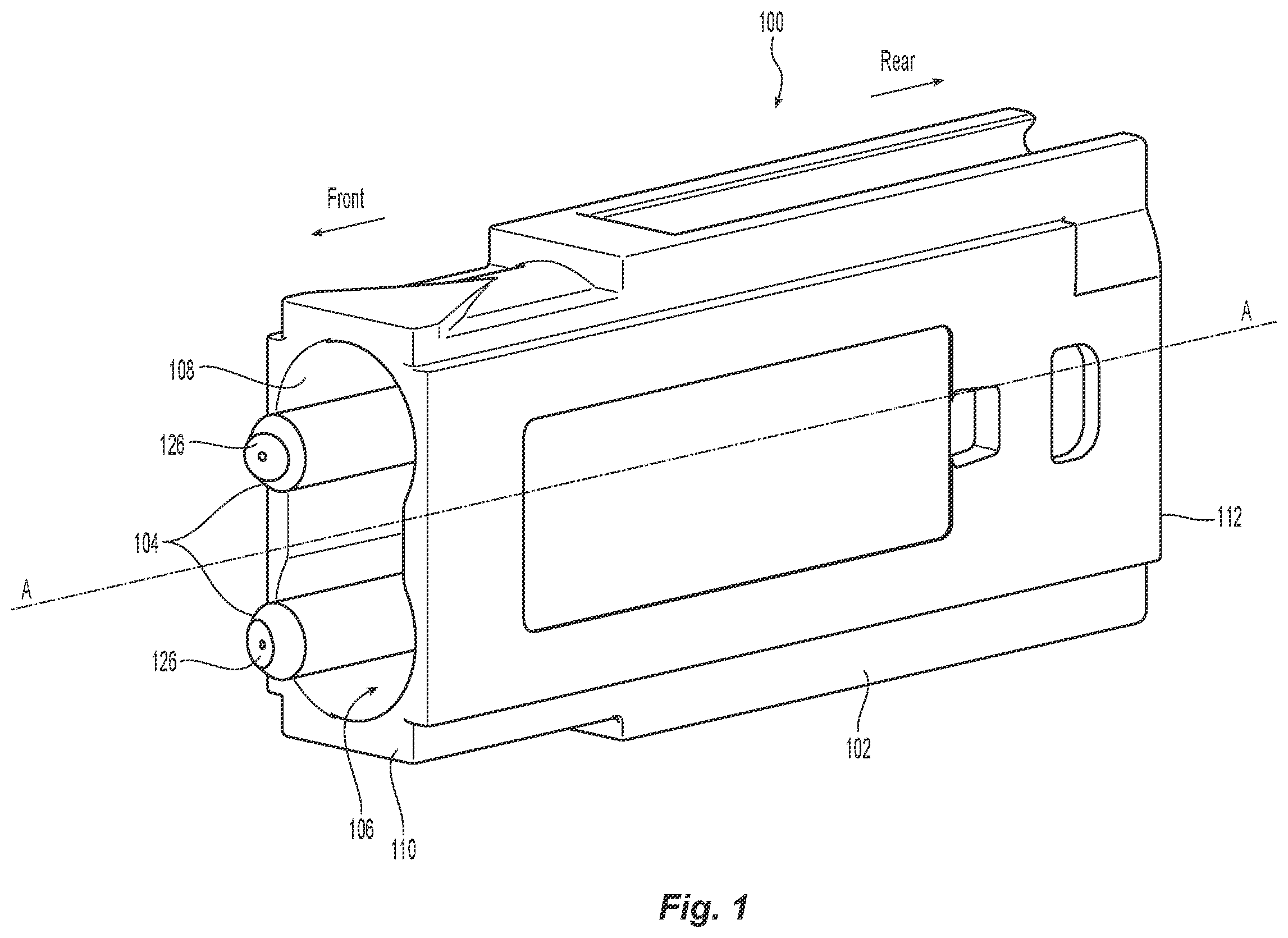Patent US12332486 Figure 1 – Ferrule seating features for a fiber optic connector