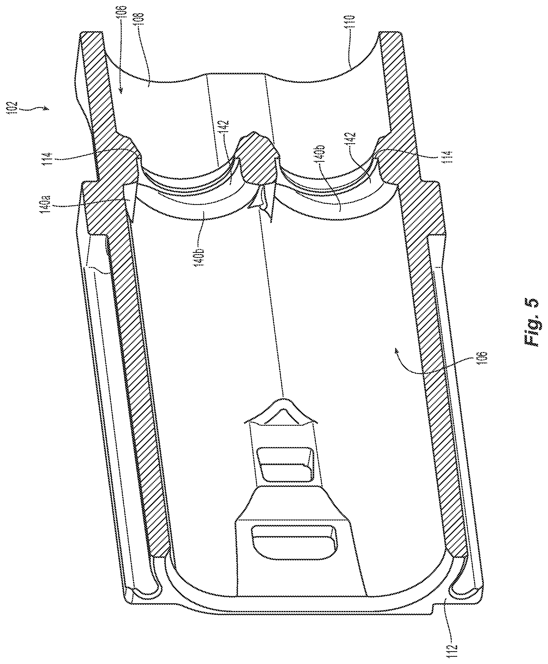 Patent US12332486 Figure 4 – Ferrule seating features for a fiber optic connector