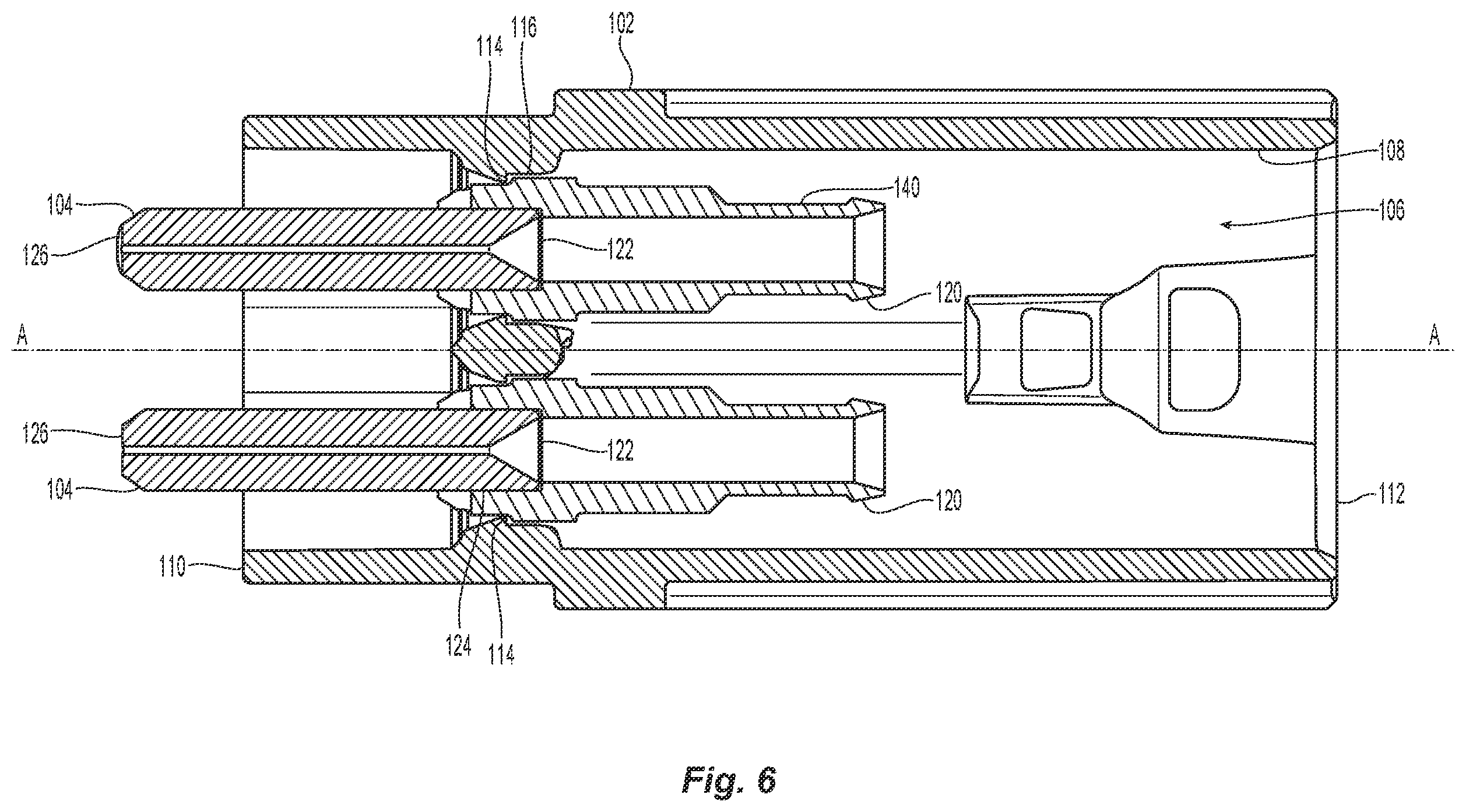 Patent US12332486 Figure 5 – Ferrule seating features for a fiber optic connector