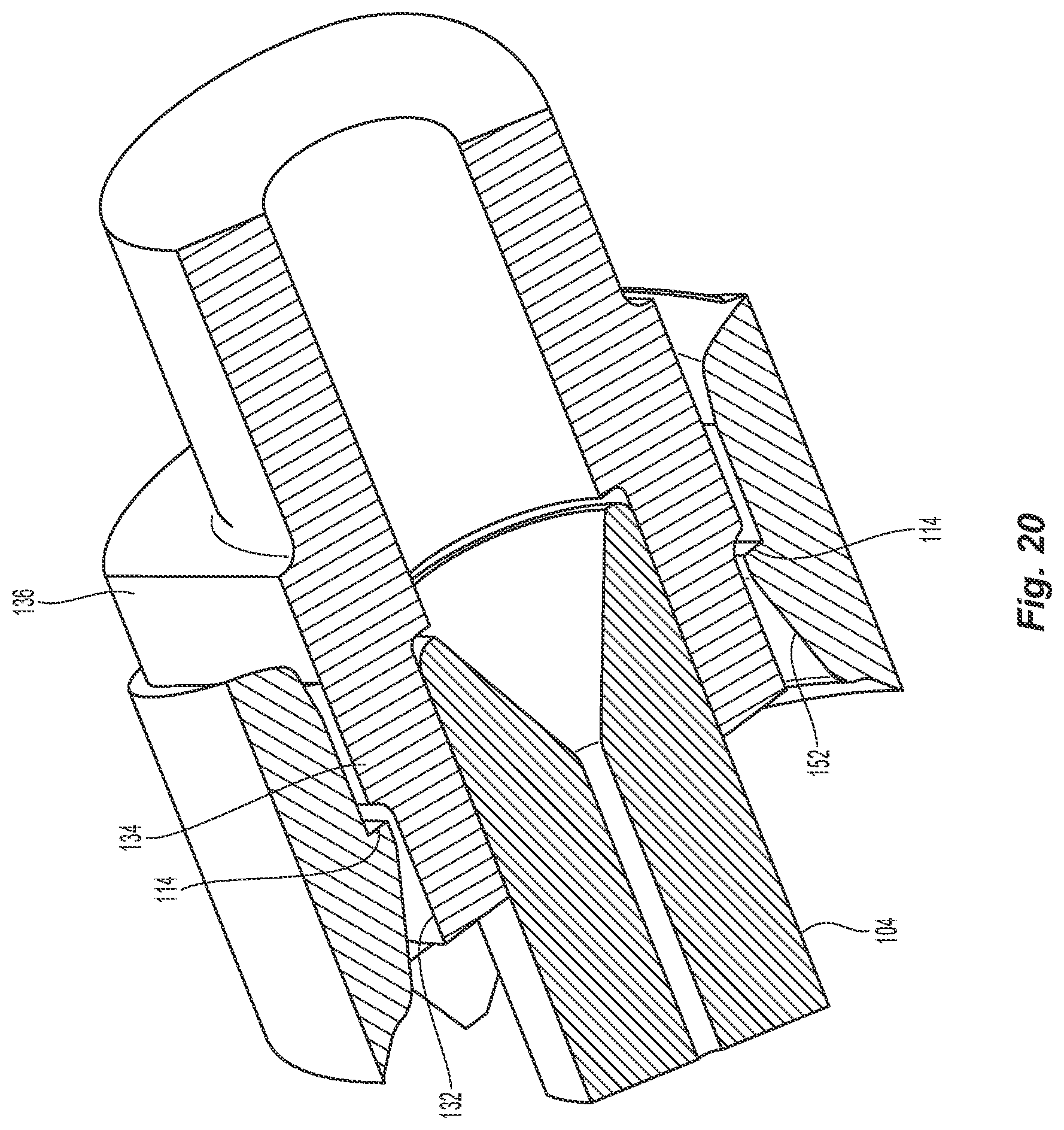 Patent US12332486 Figure 18 – Ferrule seating features for a fiber optic connector
