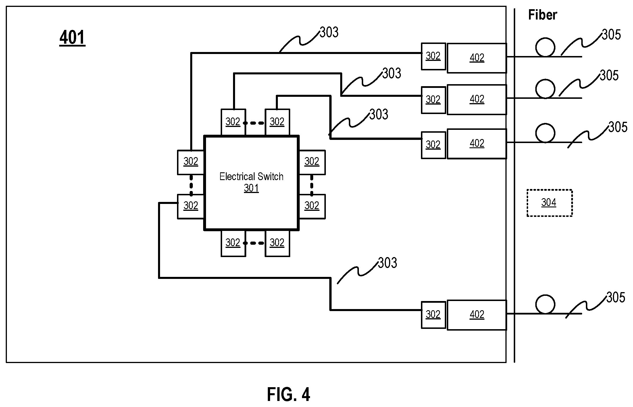 Patent US12332490 Figure 4 – Media adaptor for multimode waveguide interconnects