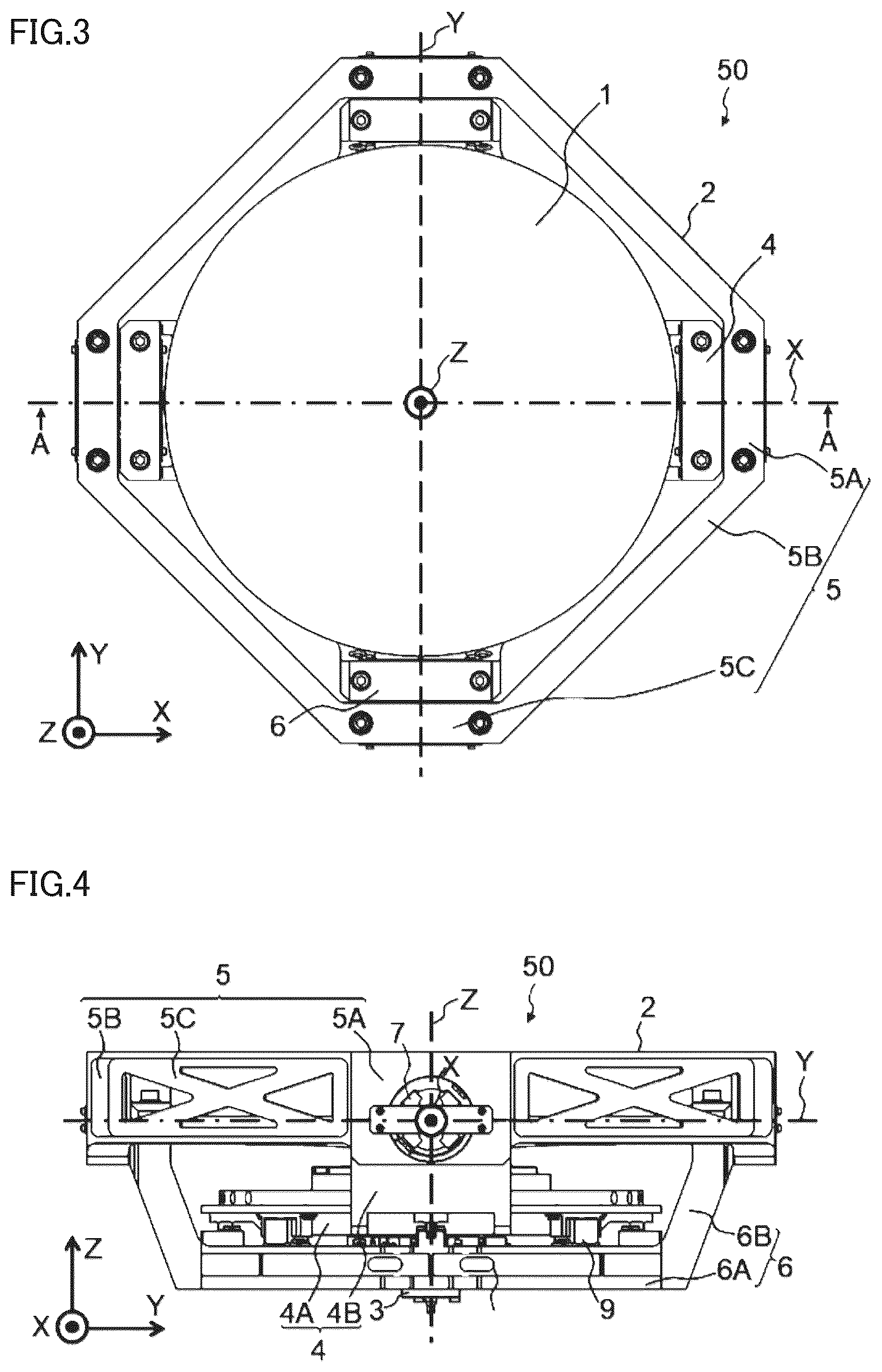 Patent US12332500 Figure 2 – Locking device, gimbal mechanism, and telescope device