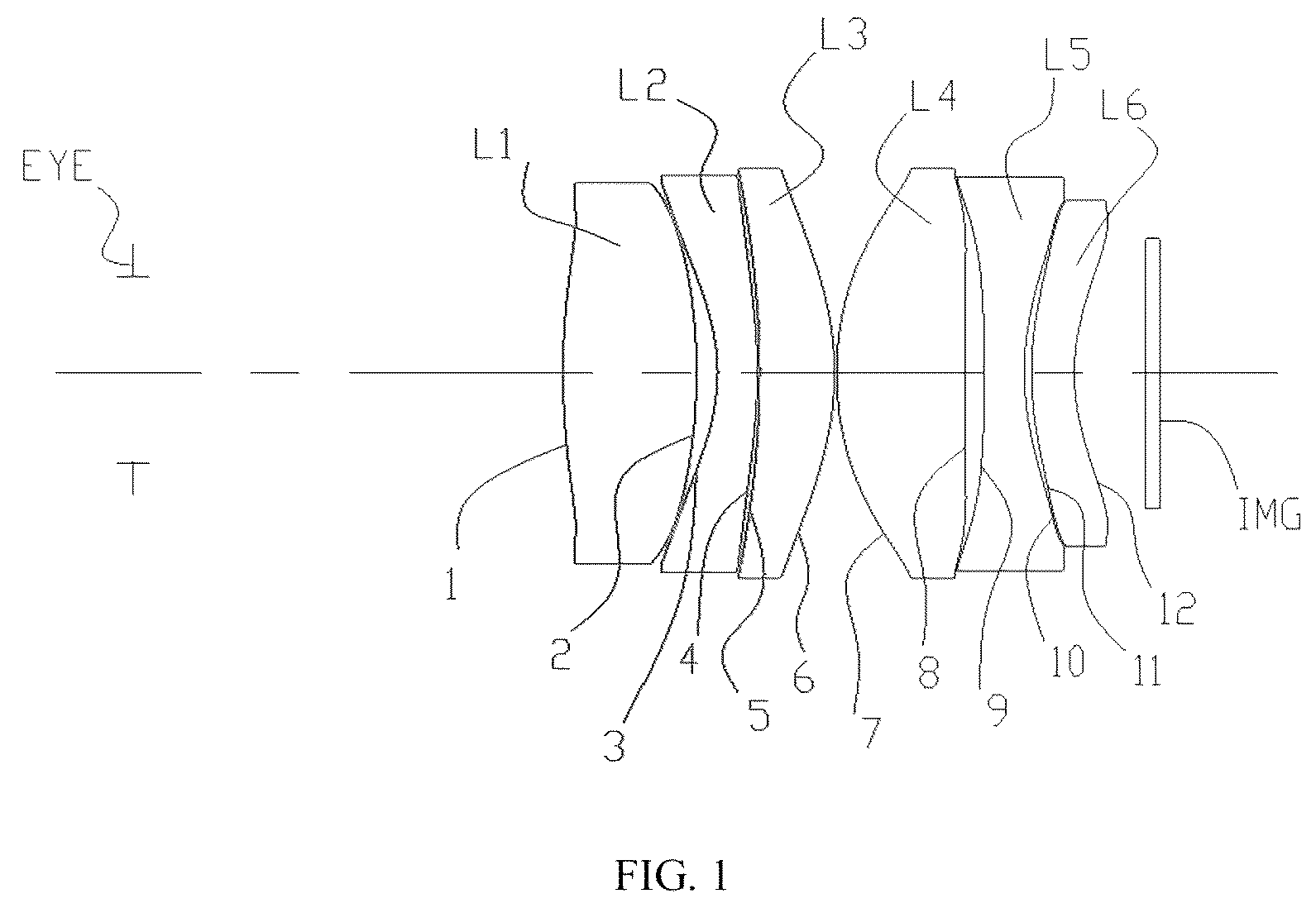 Patent US12332501 — Eyepiece optical system and head-mounted display device — Figure 1